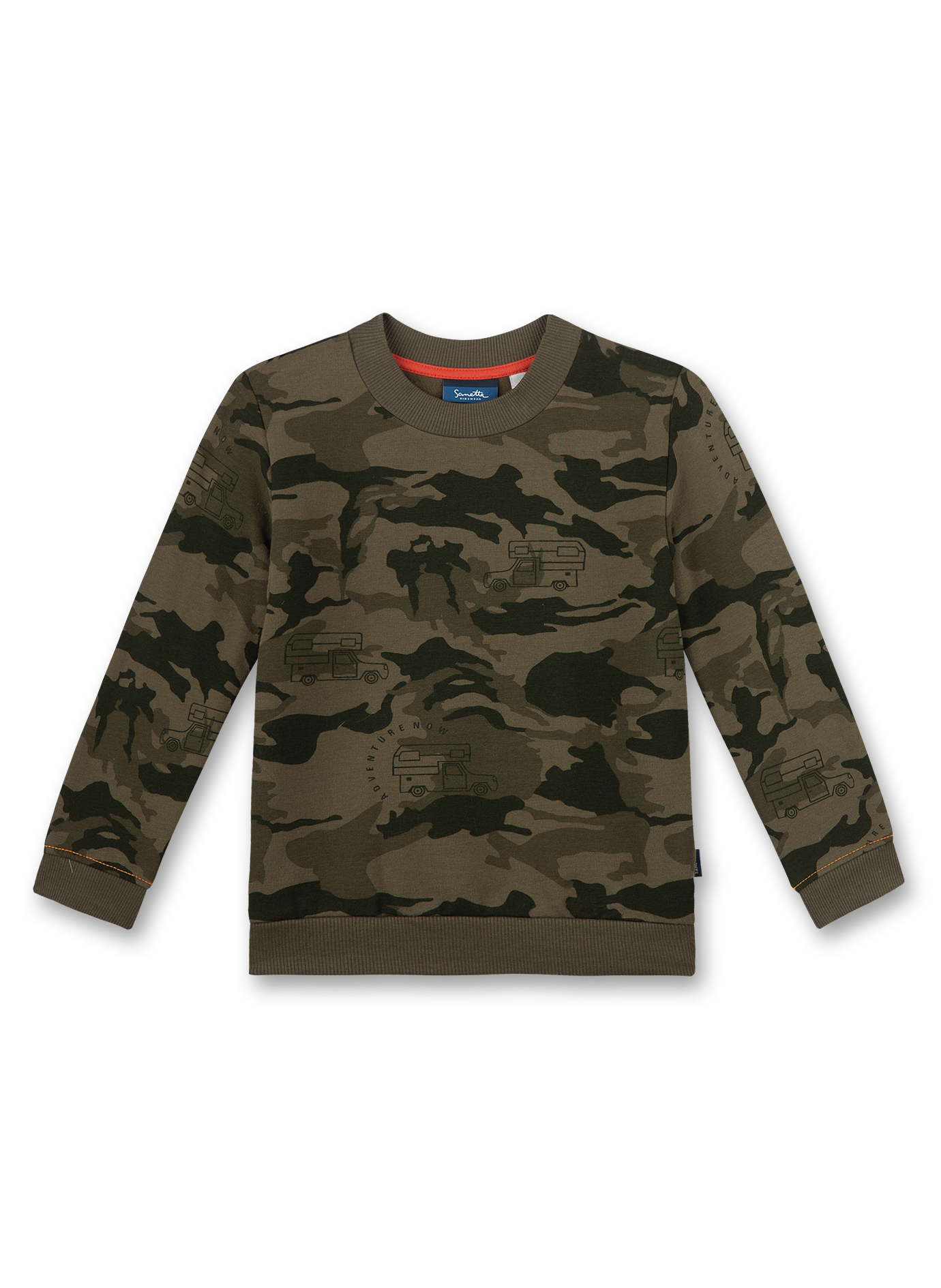 Jungen-Sweatshirt Grün Camouflage-Allover Expedition