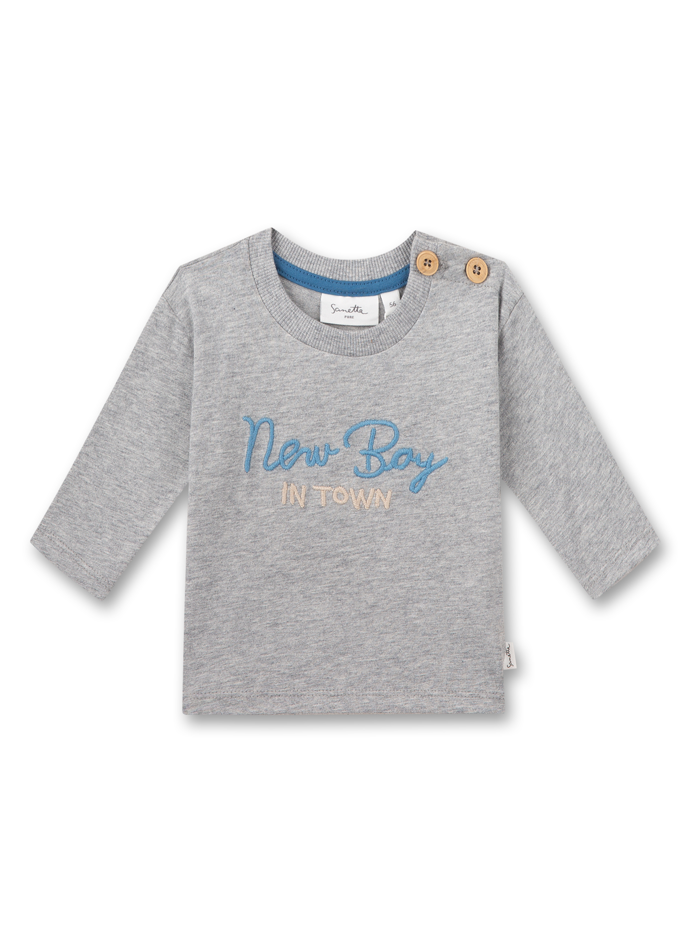 Jungen-Shirt langarm Graumelange