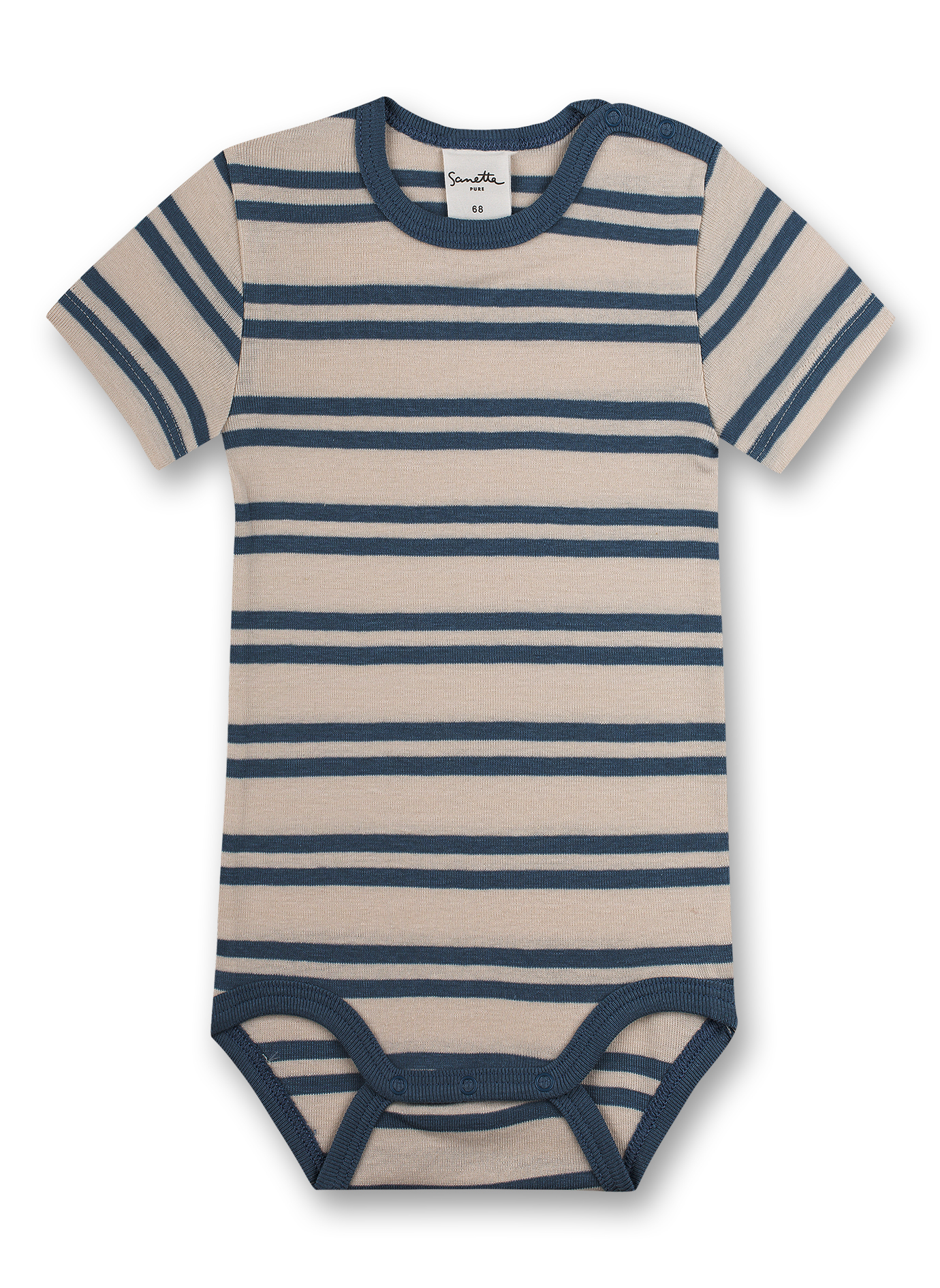BABY-BODY  1/2 Arm 86 grau meliert  mit Knopfleiste  v sanetta  Gr 