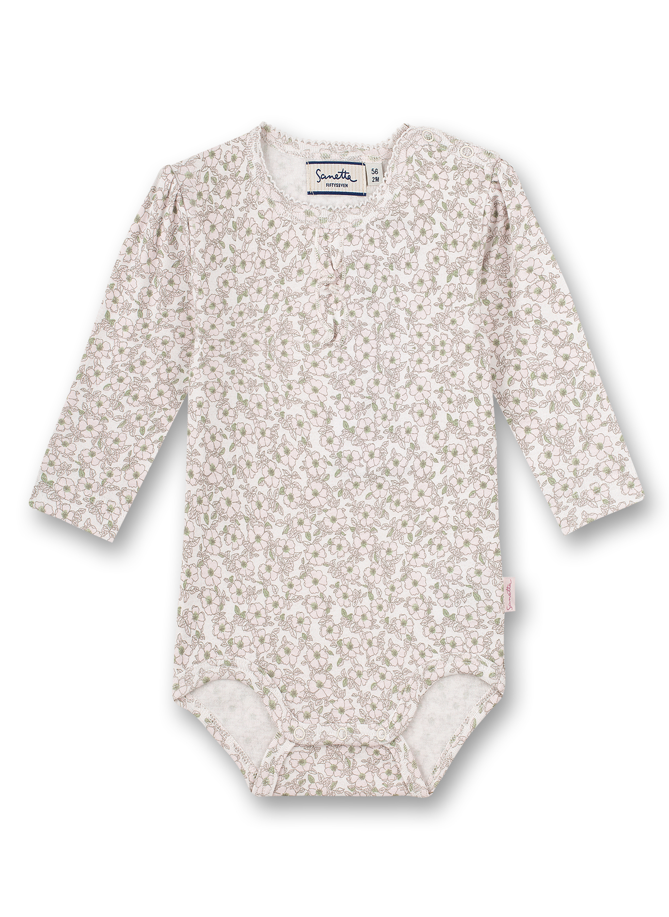 Body langarm Off-White Blumen-Allover Honey Bee