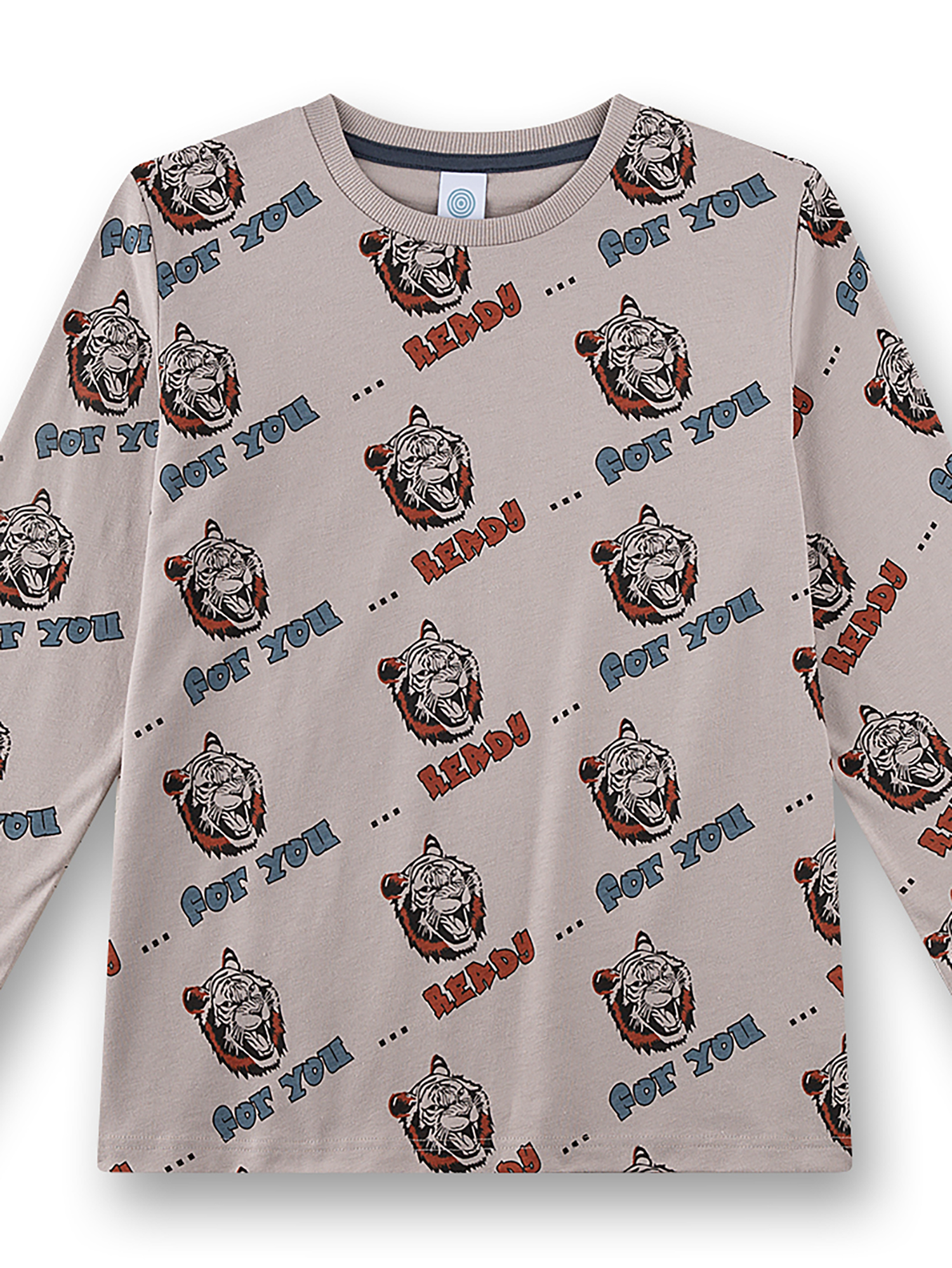 T-Shirt, Tiger-Print, Grafikshirt, Beige, Allover-Print