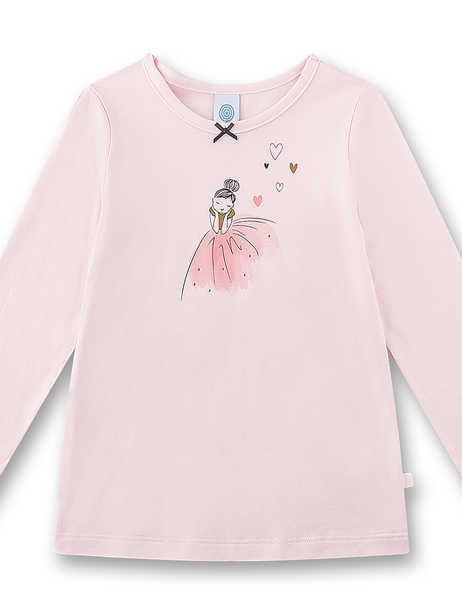 Langarmshirt, Mädchen, Rosa, Druck, Kleiderfigur