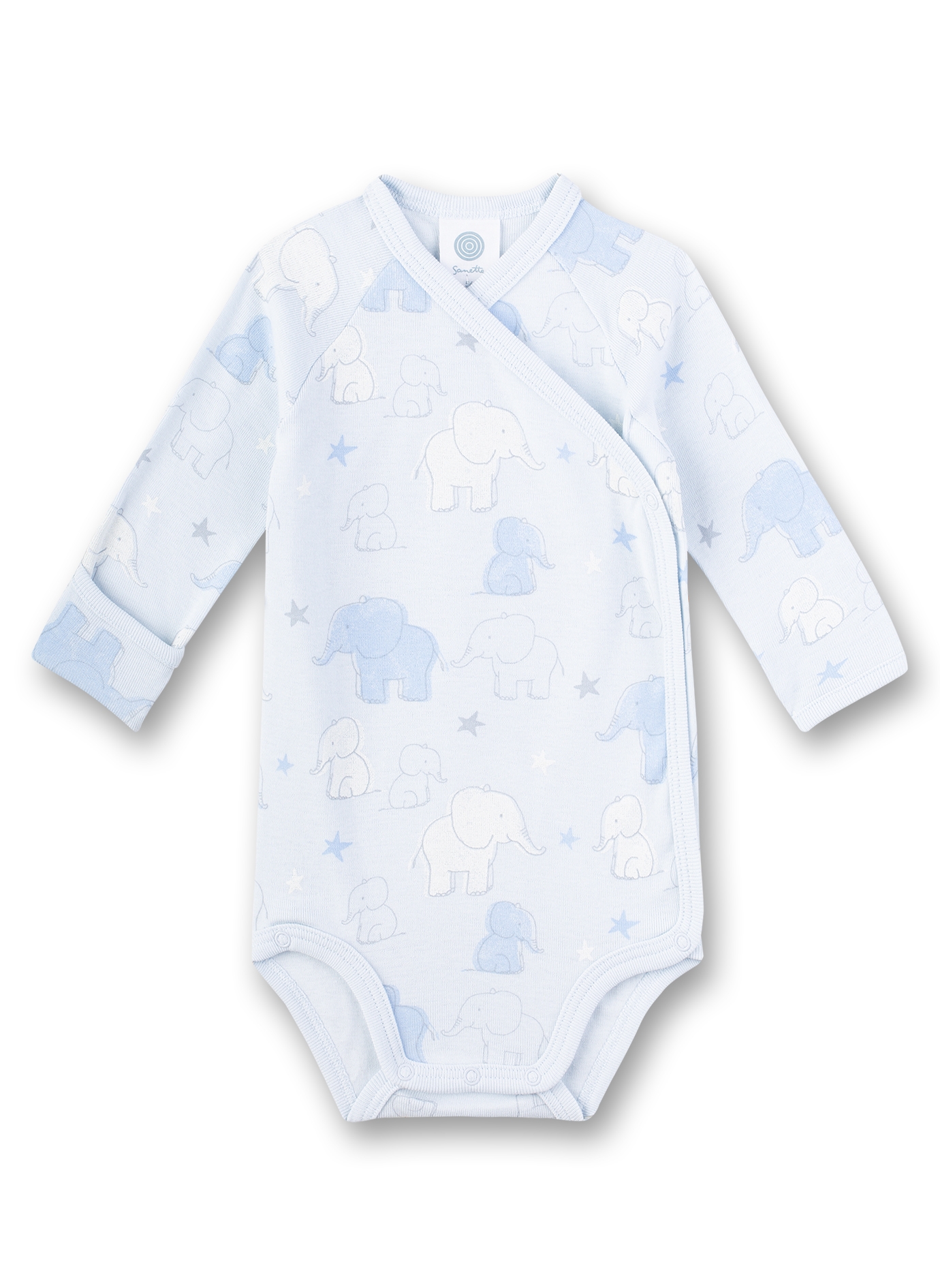 Wickelbody langarm Hellblau Elephant