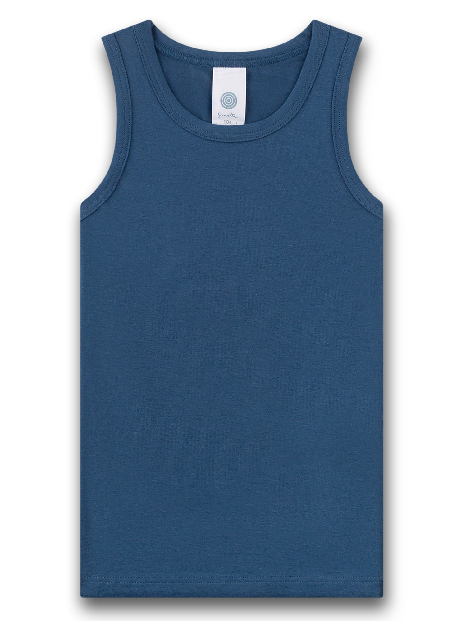 Tanktop, Baumwolle, Blau, Uni, Ärmellos