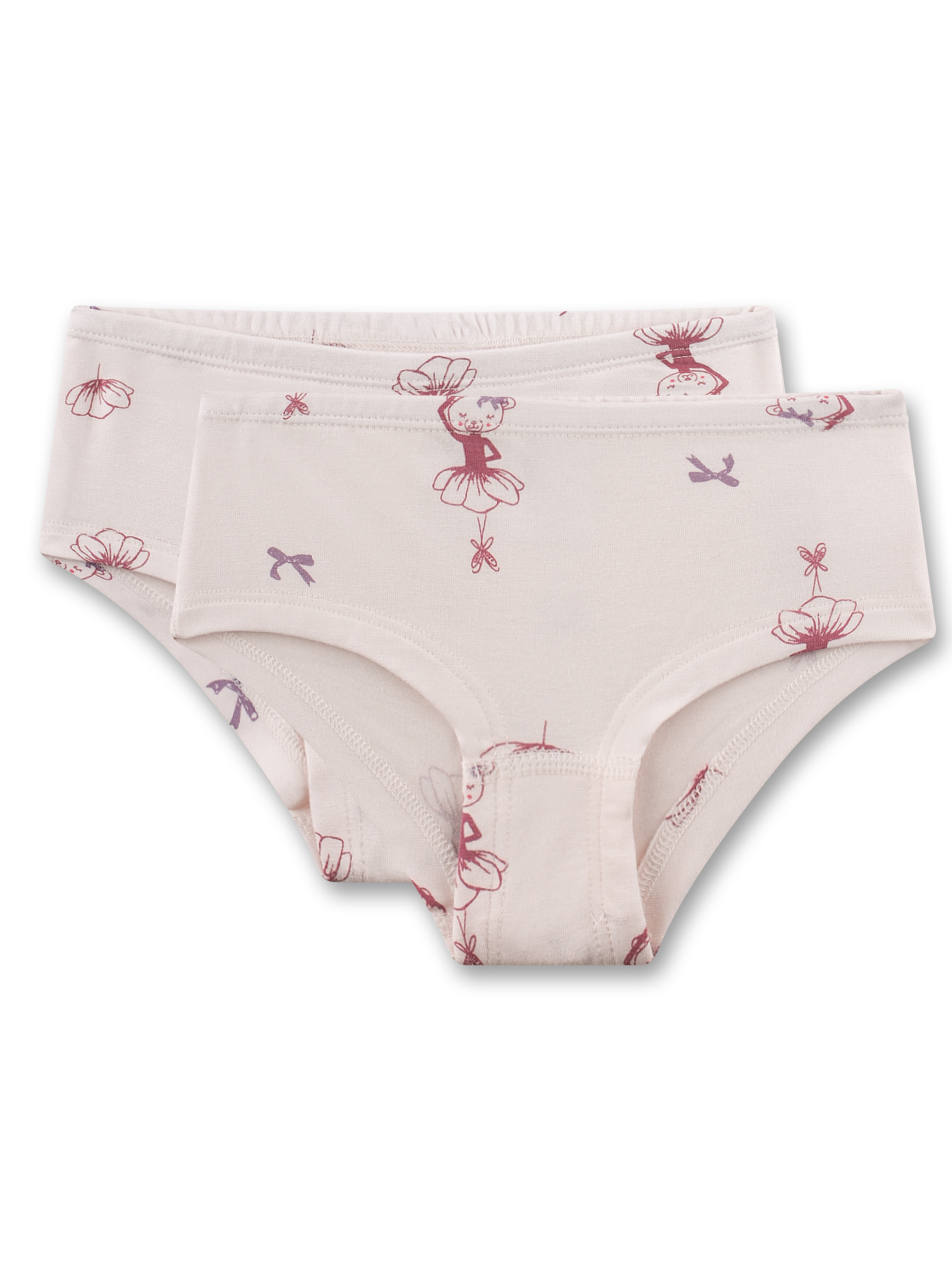 Mädchen-Hipster (Doppelpack) rosa Ballerina