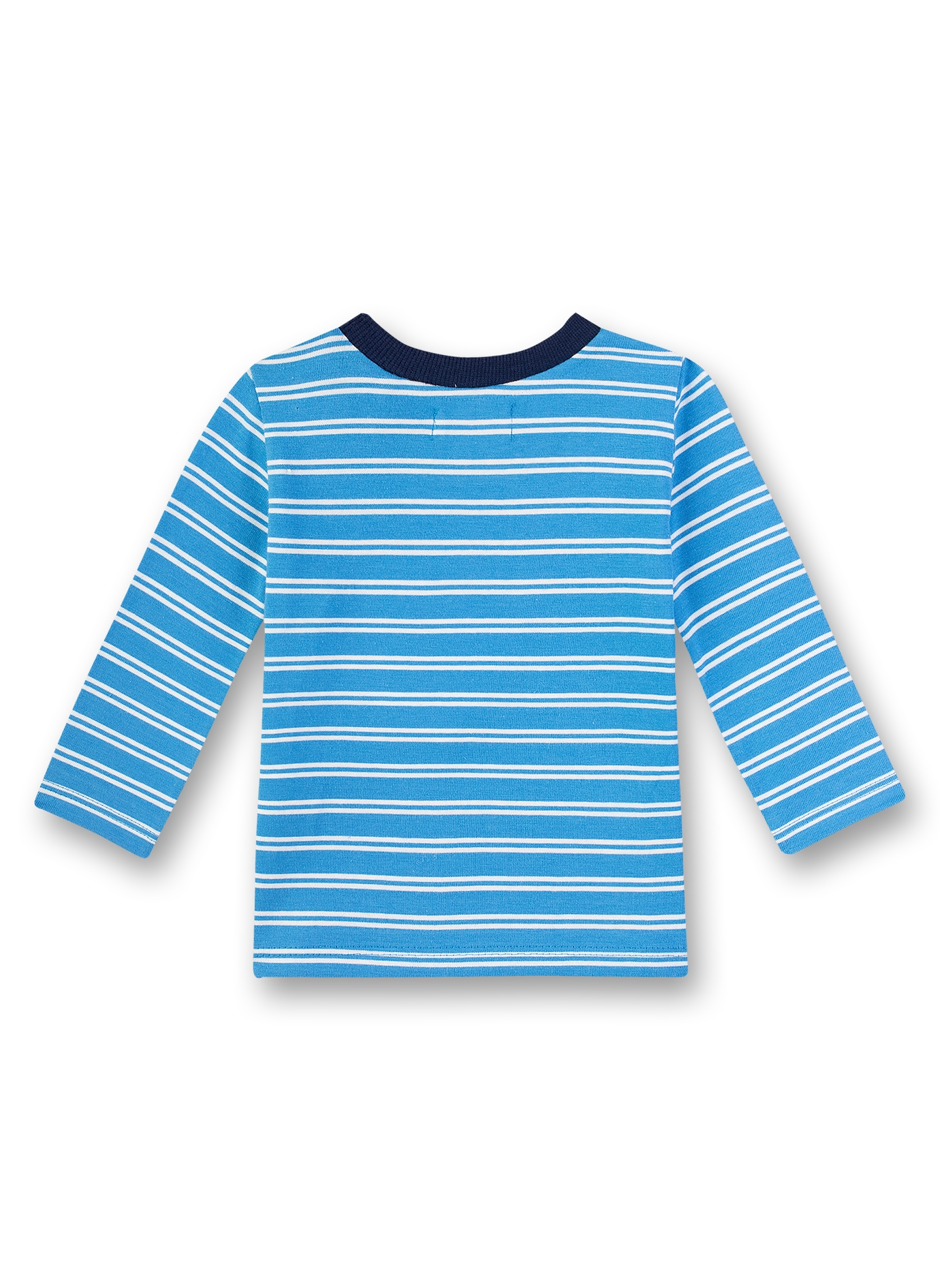 Jungen-Shirt langarm Blau-geringelt Little Scooter