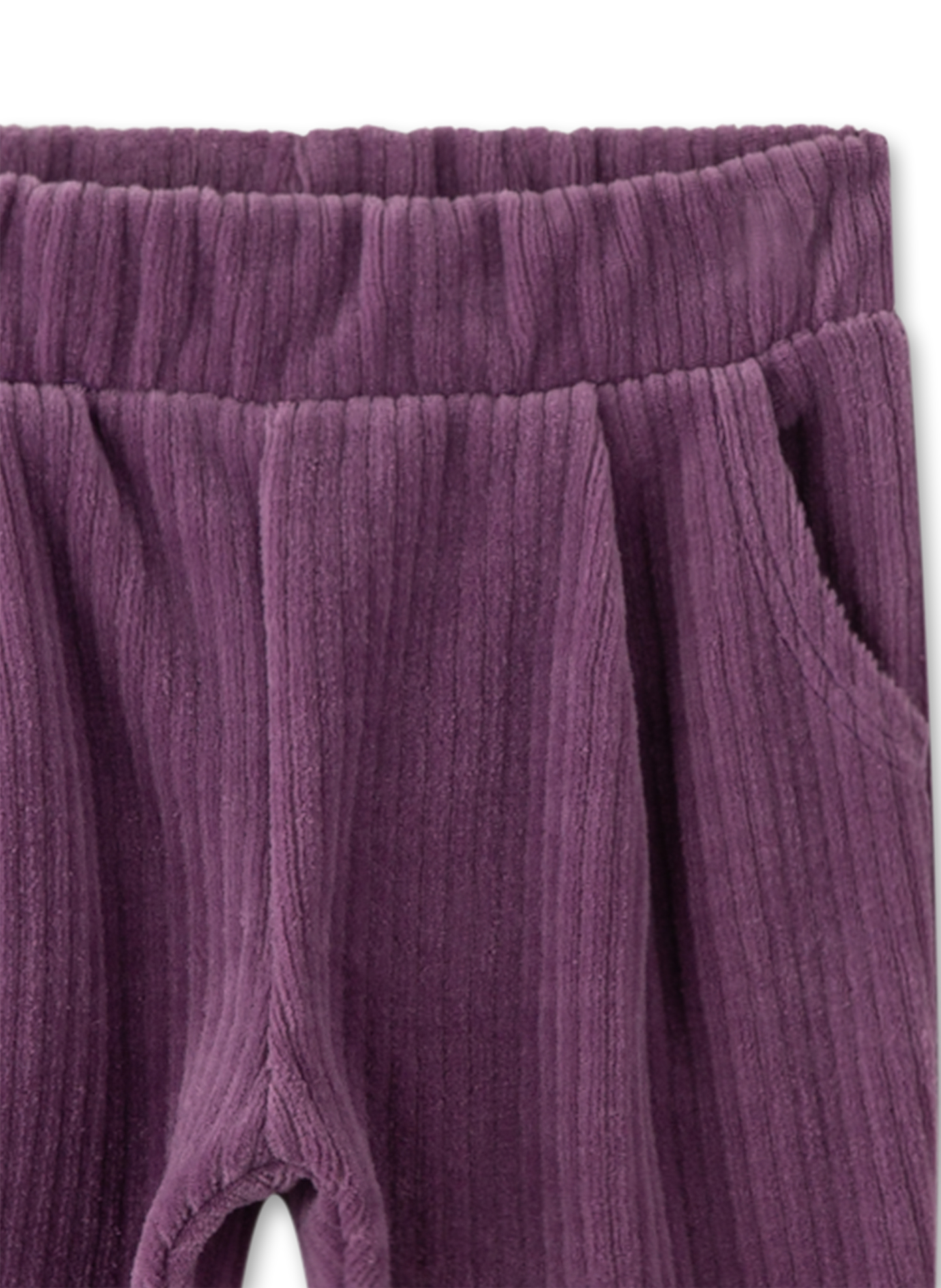 Corduroy, Hose, Lila, elastischer Bund, Tasche
