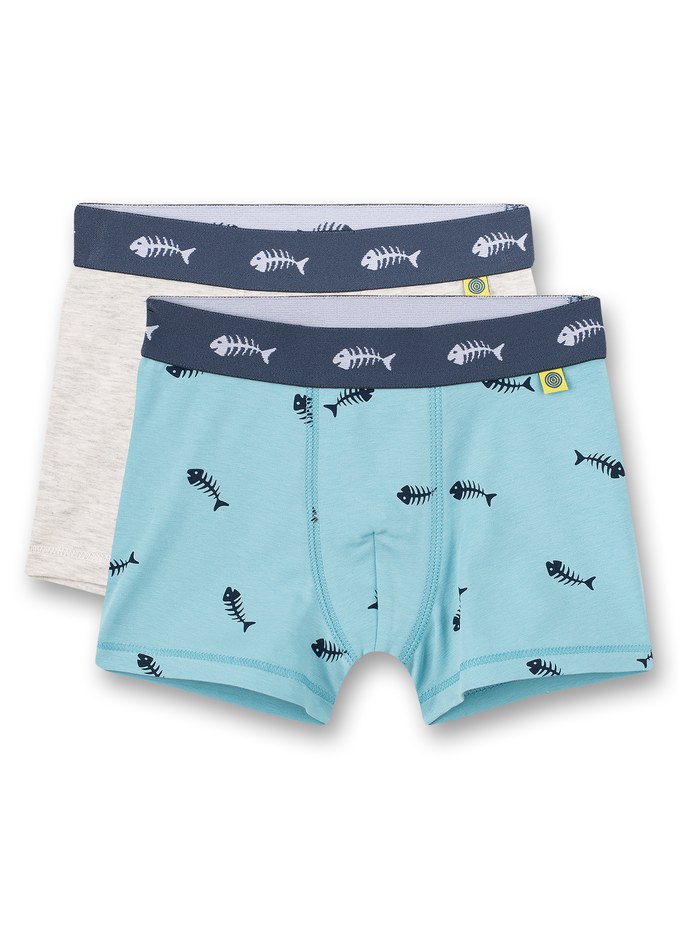 Jungen-Shorts (Doppelpack) Hellblau Graumelange