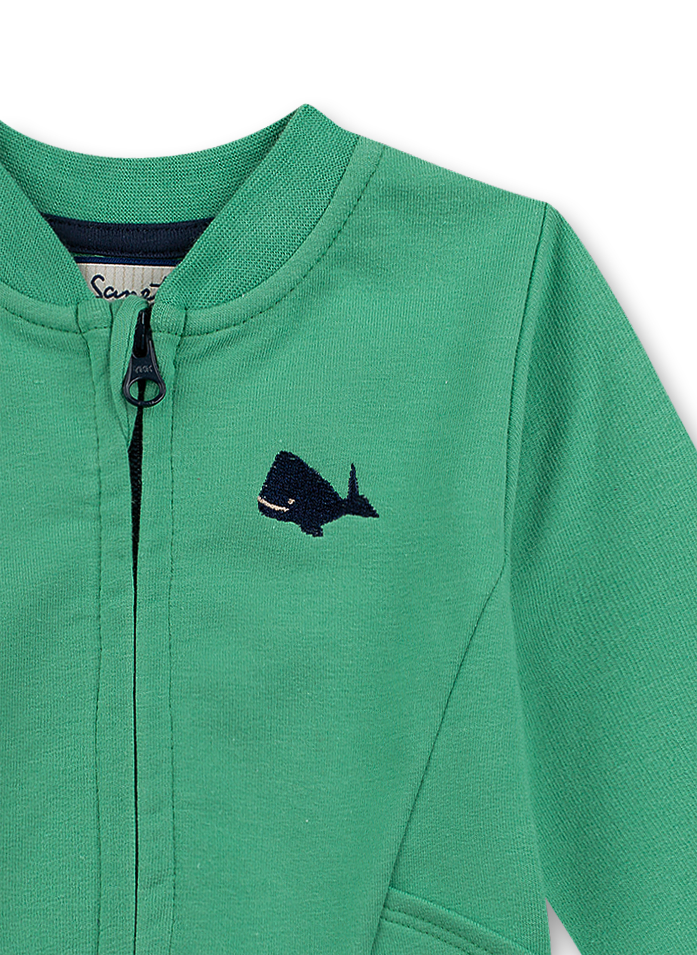 Jungen-Sweatjacke Grün Little Whale