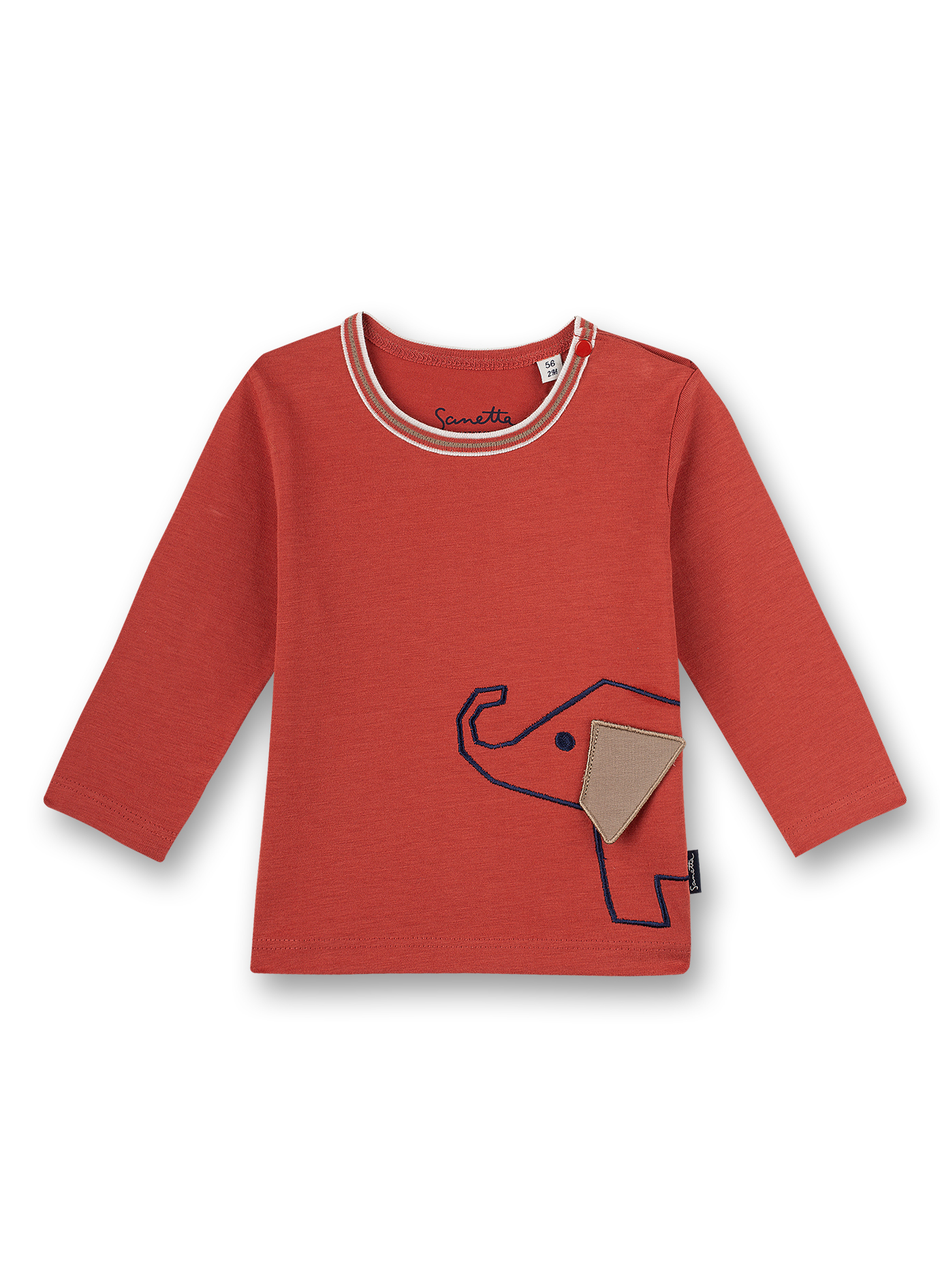 Jungen-Shirt langarm Rot Family Elephant