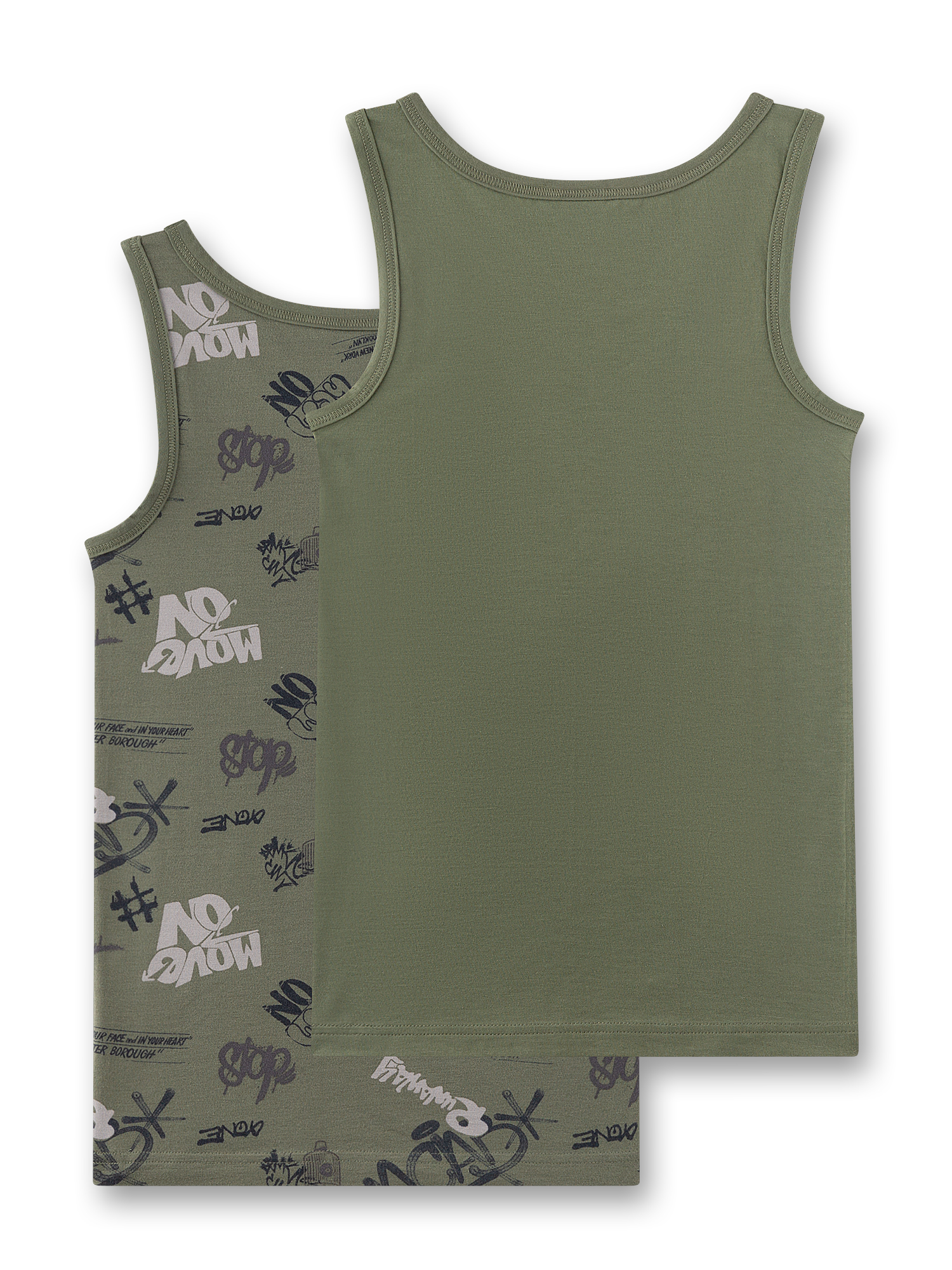 tanktop, grün, baum?, grafikfrei?, tee?