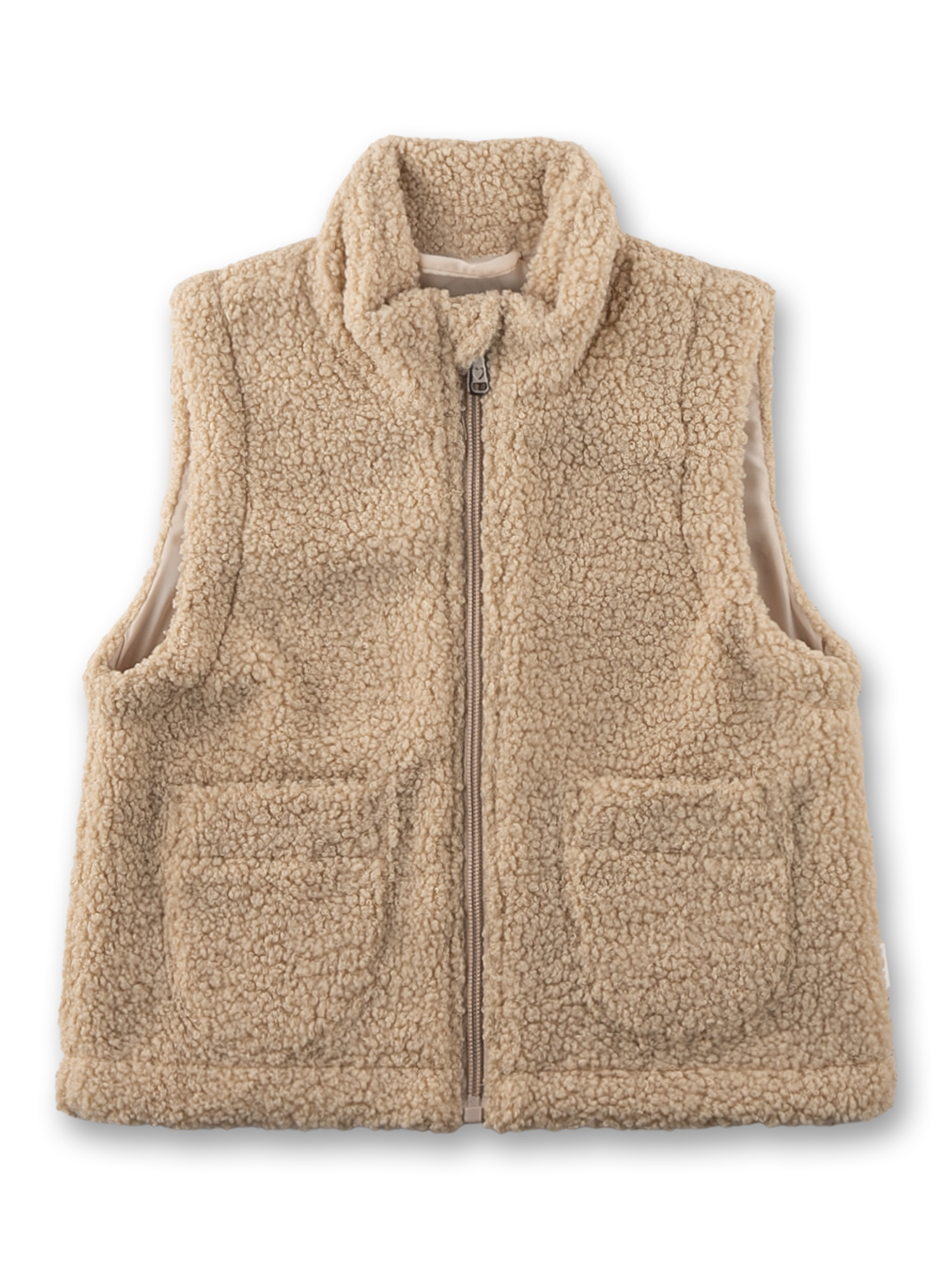 Mädchen Teddy-Plüsch-Weste beige 