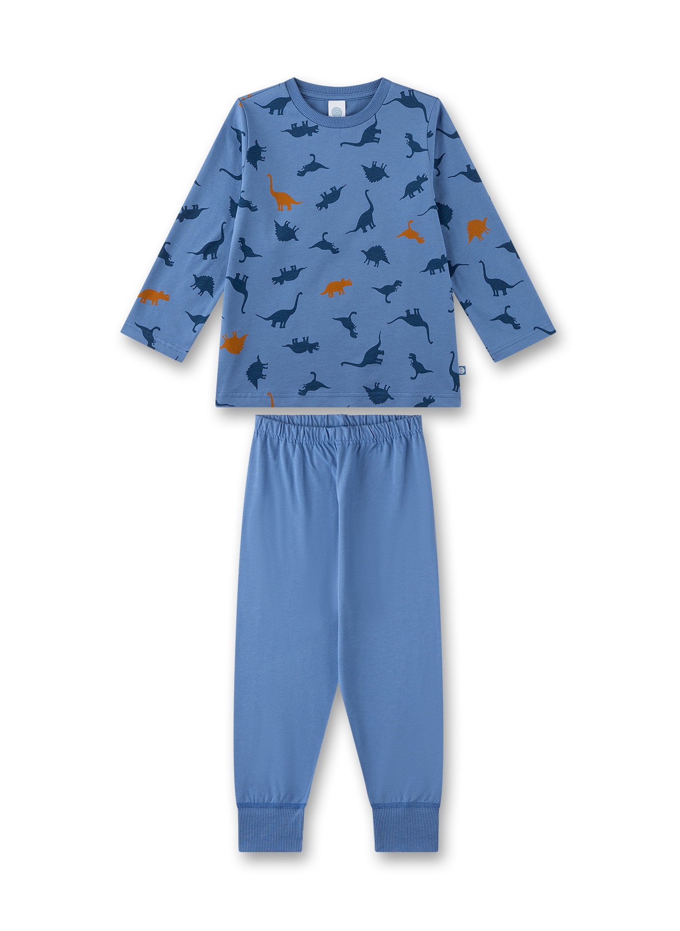 Jungen-Schlafanzug lang blau Dino