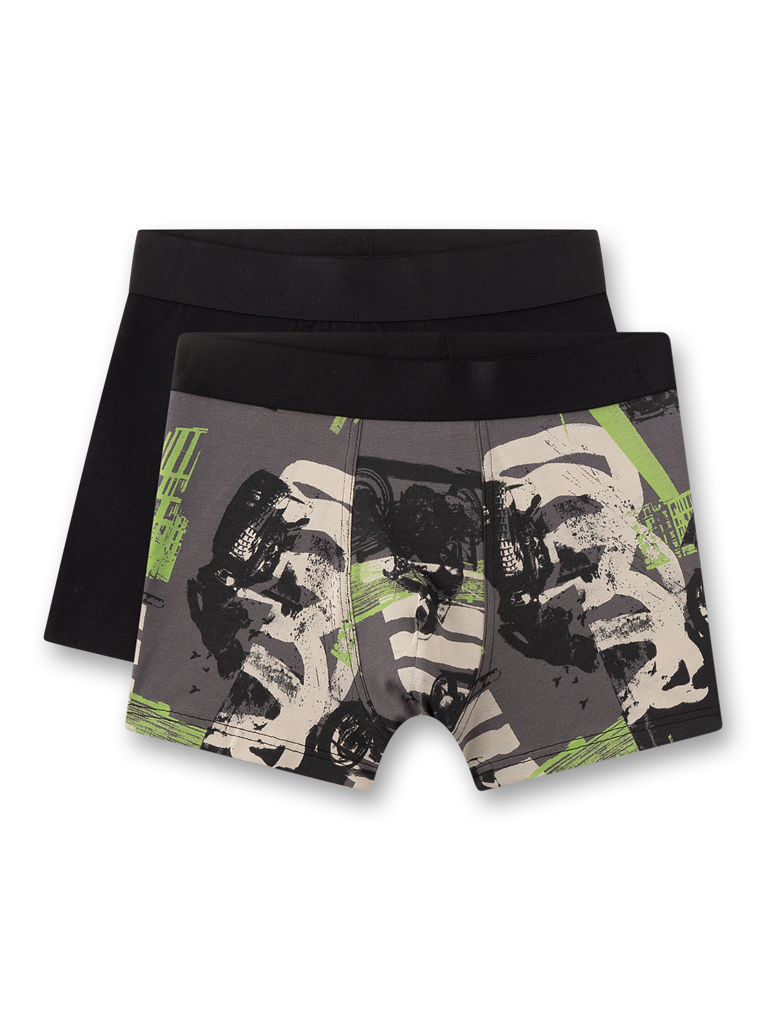 Hose, Boxershorts, Grafikdruck, Streifen, Schwarz