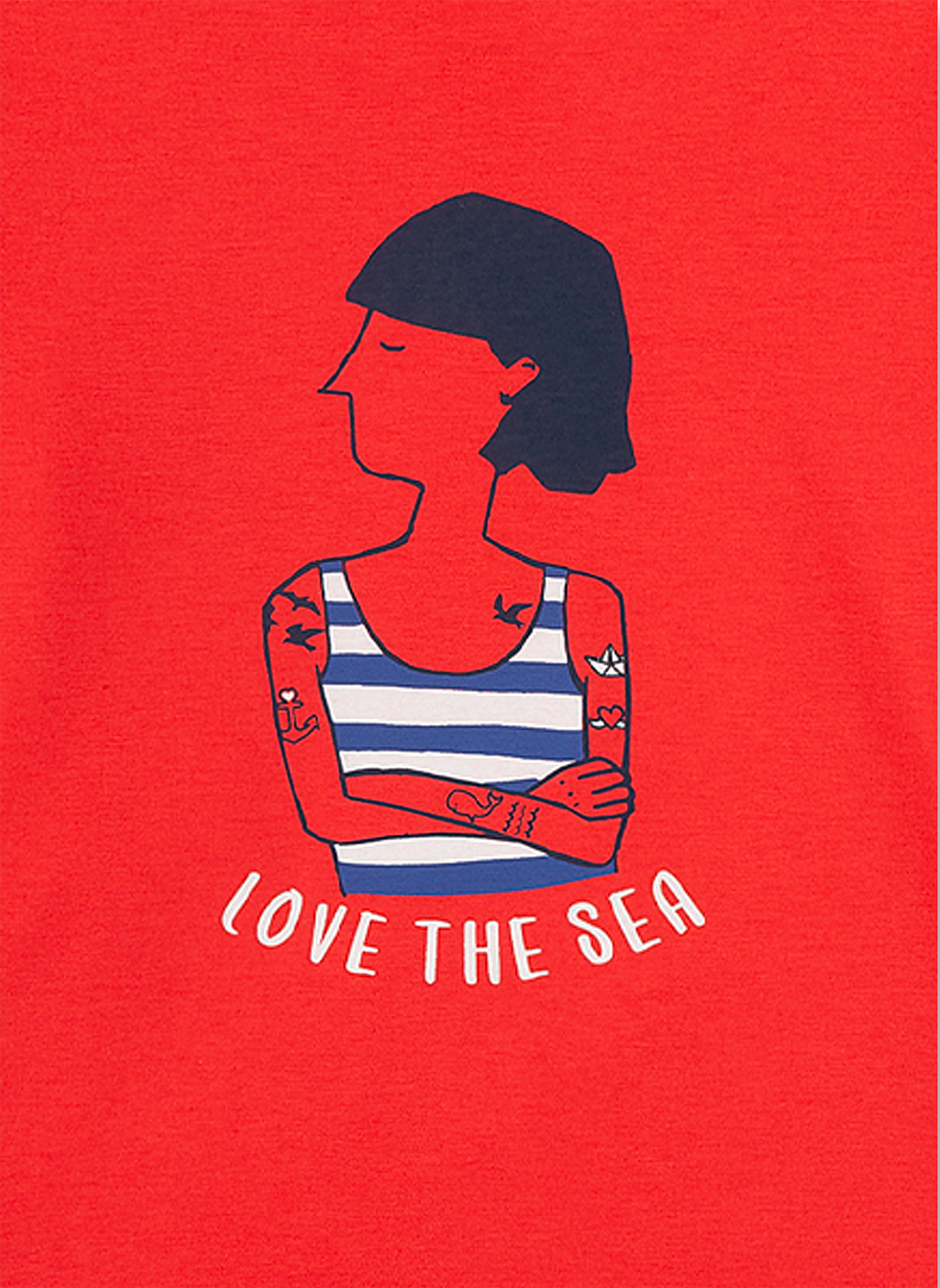 Mädchen-Schlafanzug Rot Bye the Sea