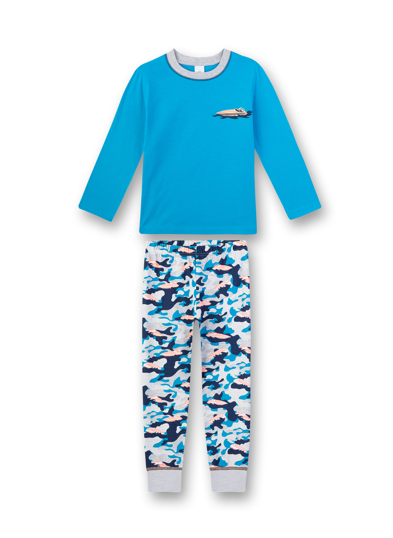 Jungen-Schlafanzug lang Blau Speedboat