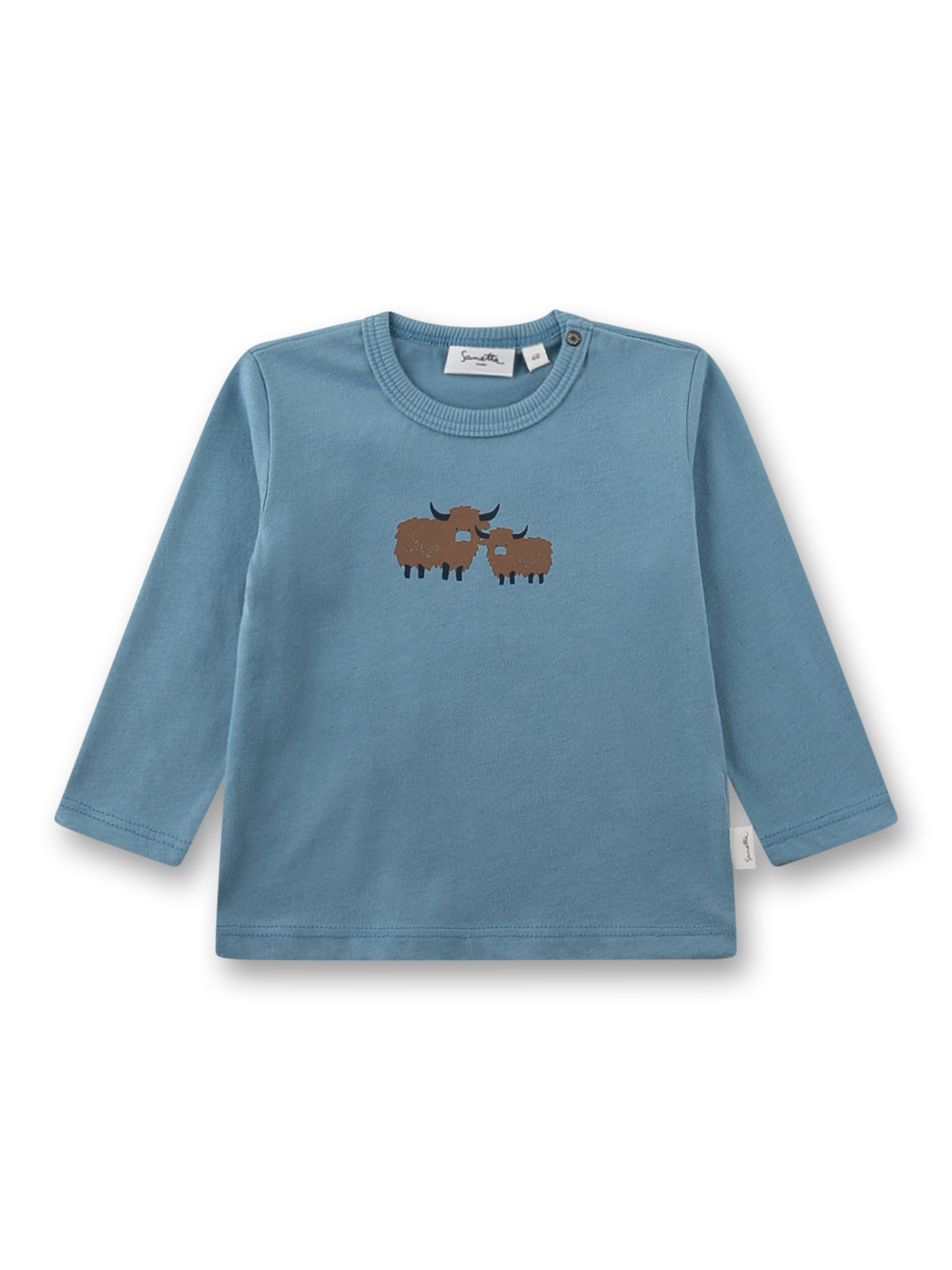 Baby-Langarmshirt blau Büffel
