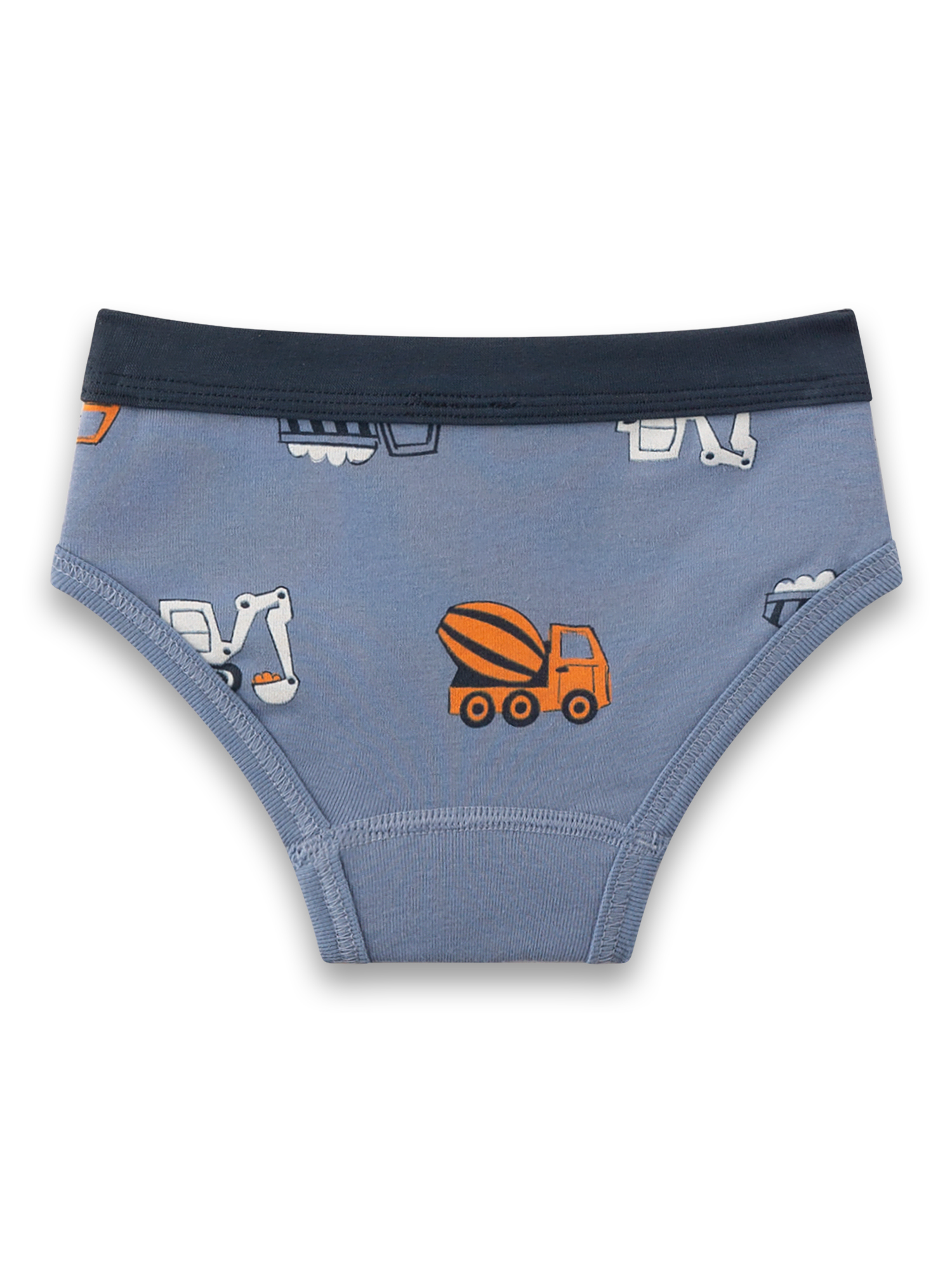 Kinderunterwäsche, Stoffhose, Baustellen-Motiv, Blau, Print