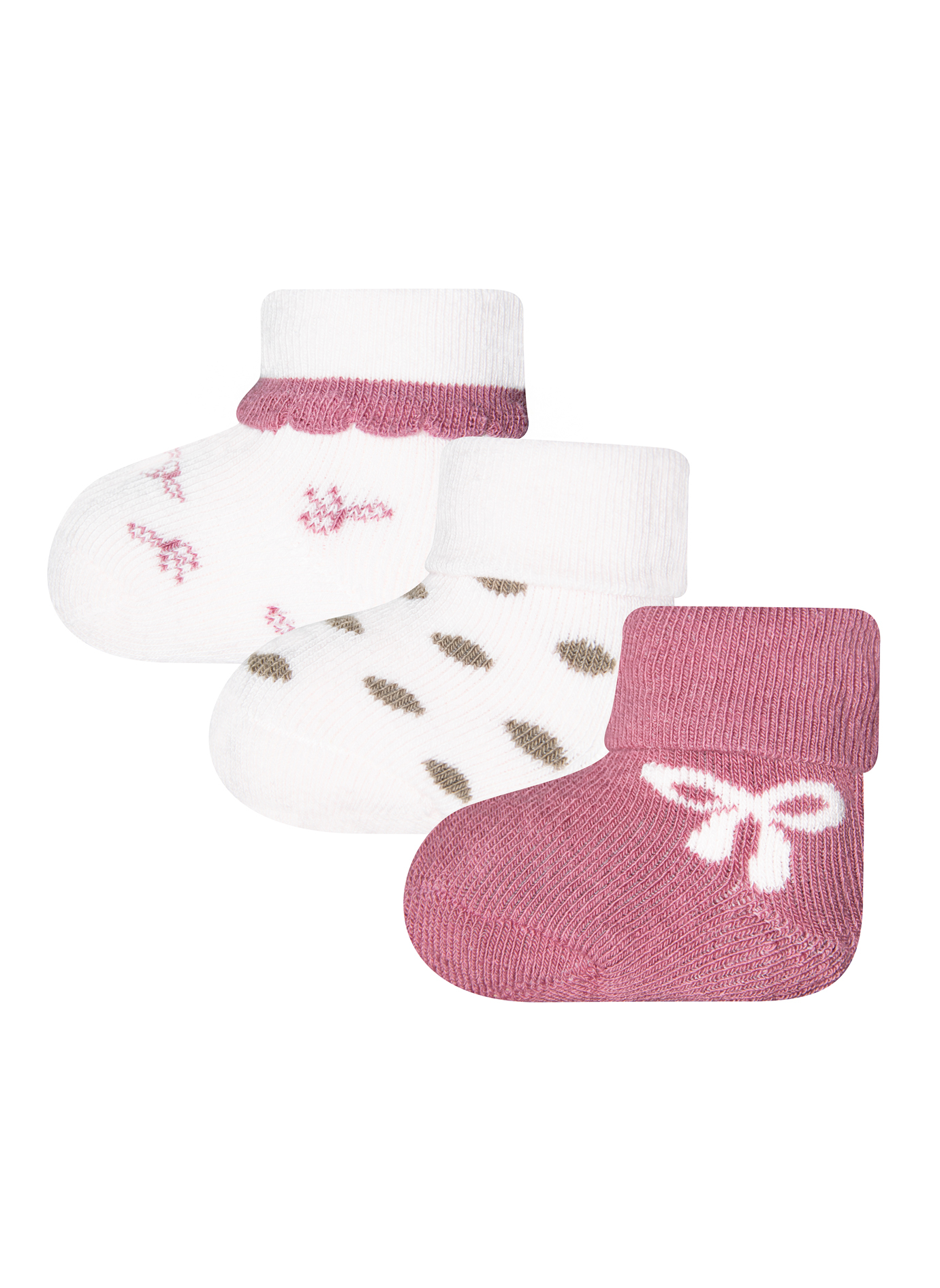 Mädchen Erstlings-Socken (Dreierpack) Rosa