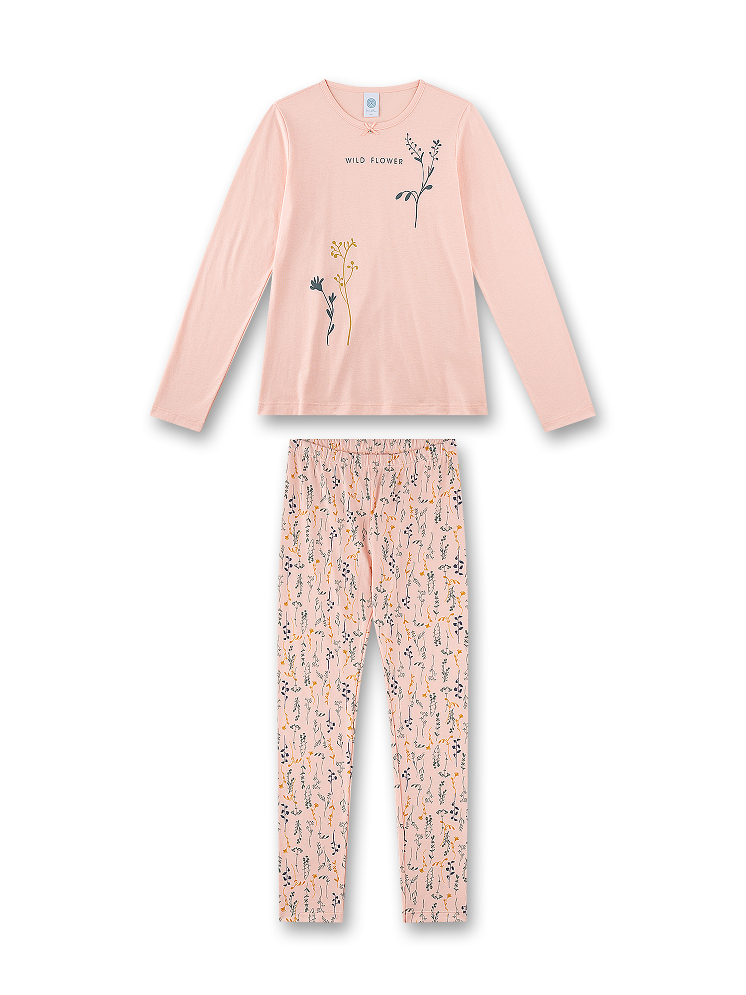 Pajama, Langeärmlig, Blumenmuster, Pfirsich, Muster