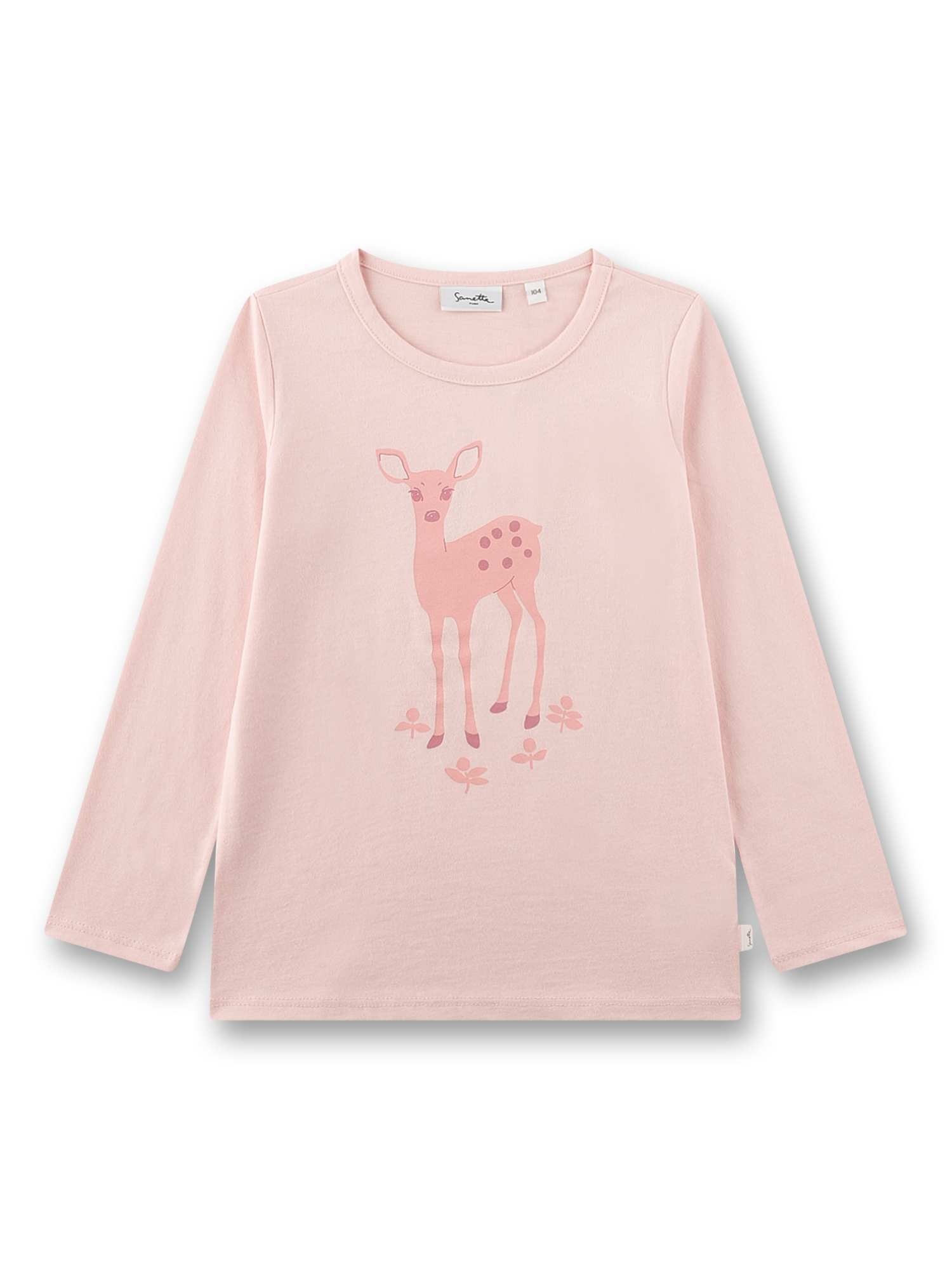 Mädchen-Langarmshirt rosa Reh 