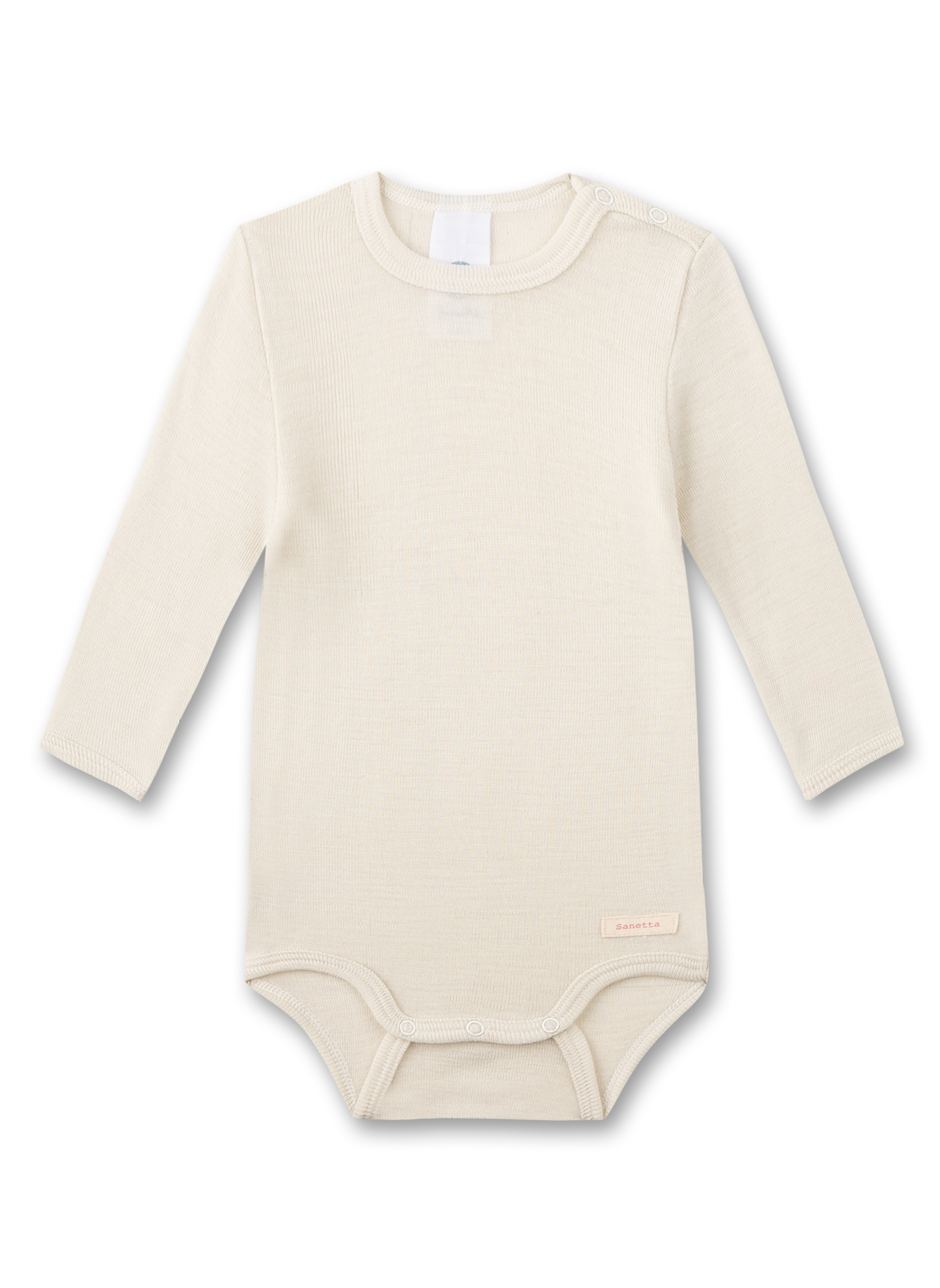 Body langarm Off-White aus Wolle & Seide