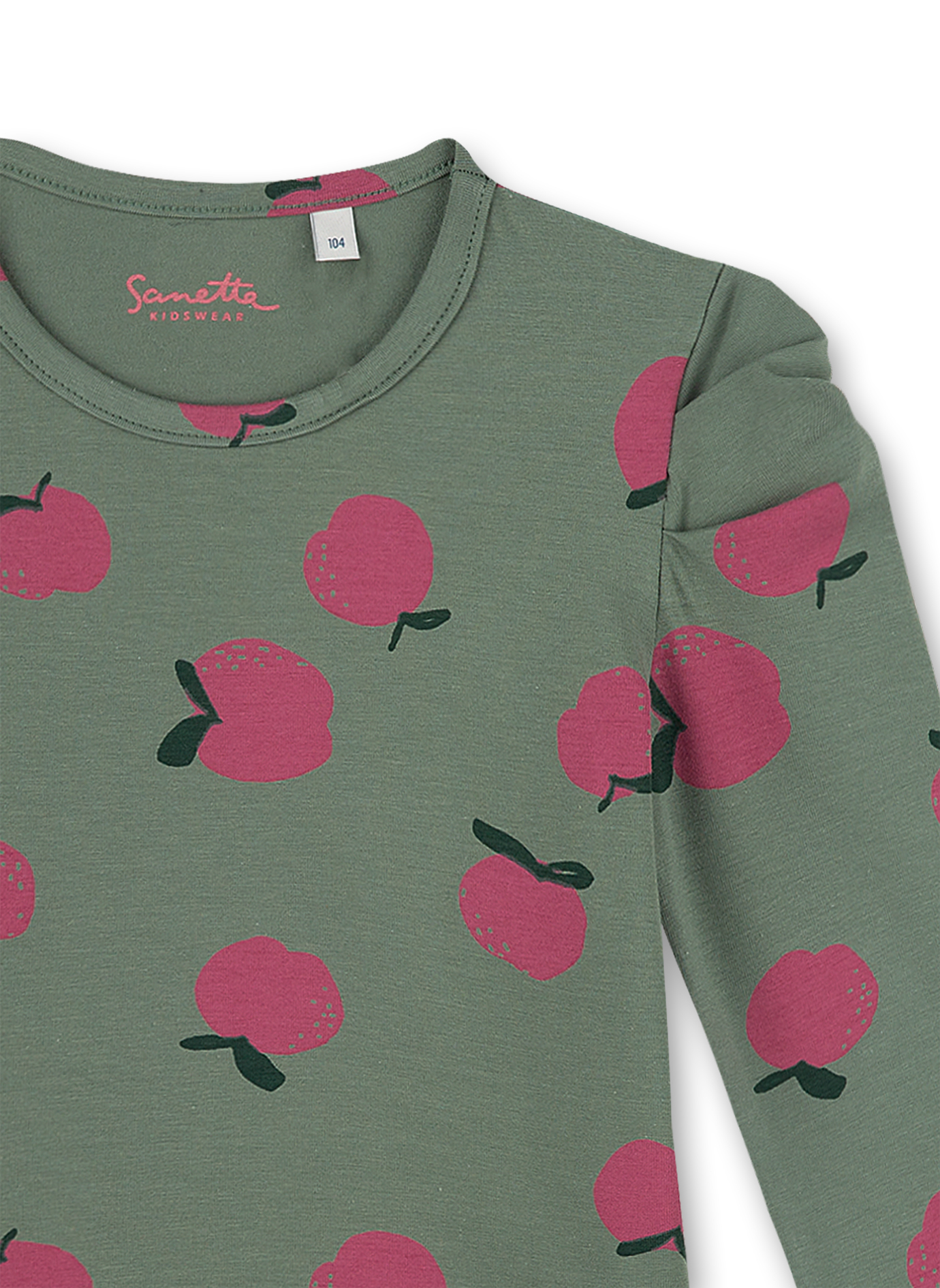 Mädchen-Shirt langarm Grün Sweat Fruits