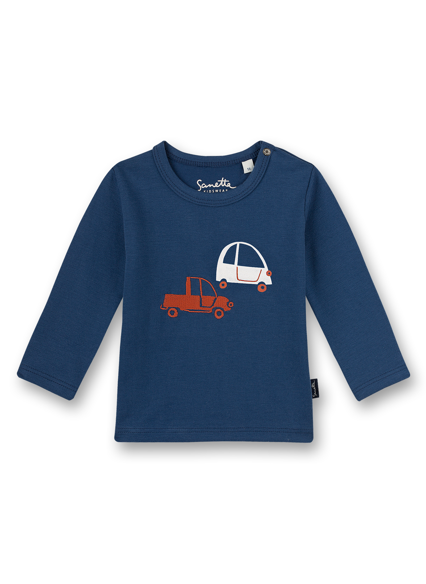 Jungen-Shirt langarm Dunkelblau Little Car
