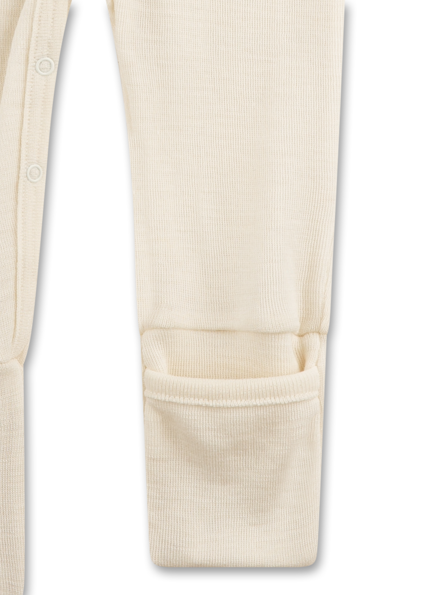 Kunstfaser-Strick, Suschlagärmel?, beige Farbe, Rippbündchen, Knopfleiste Cardigan
