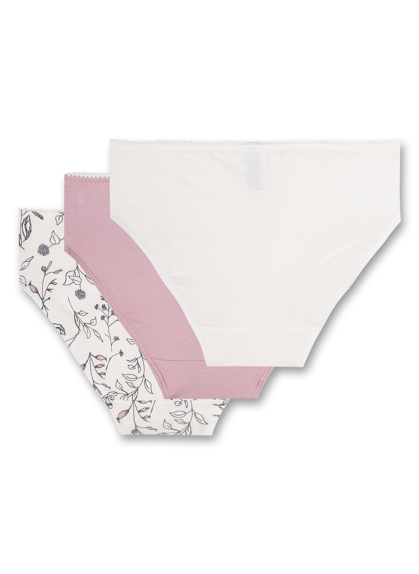 Mädchen-Rioslip (Dreierpack) Off-White Rosa