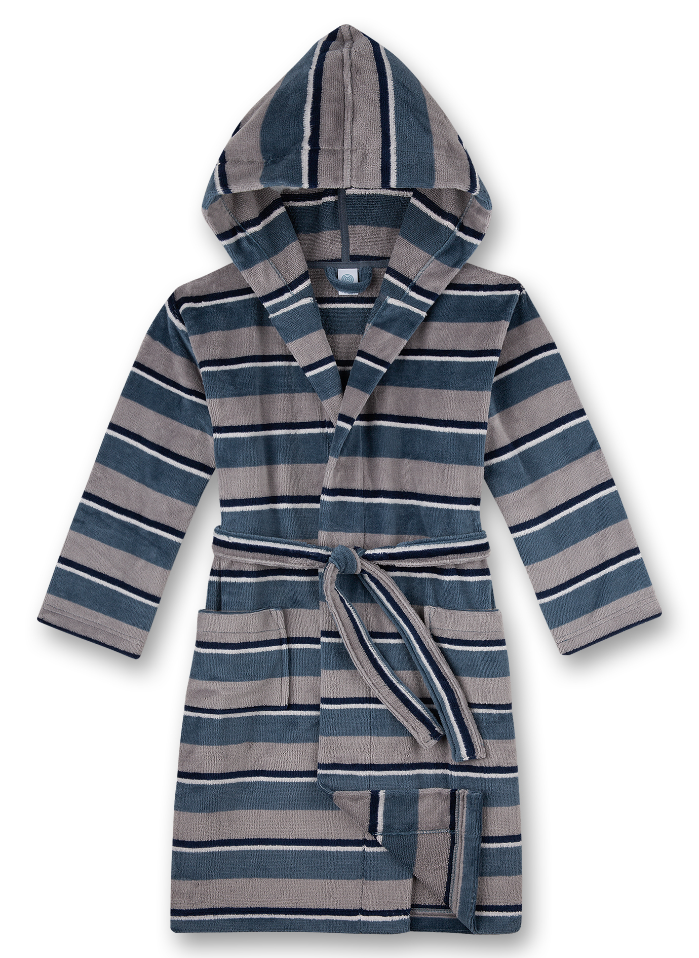 Jungen-Bademantel Blau Ringel