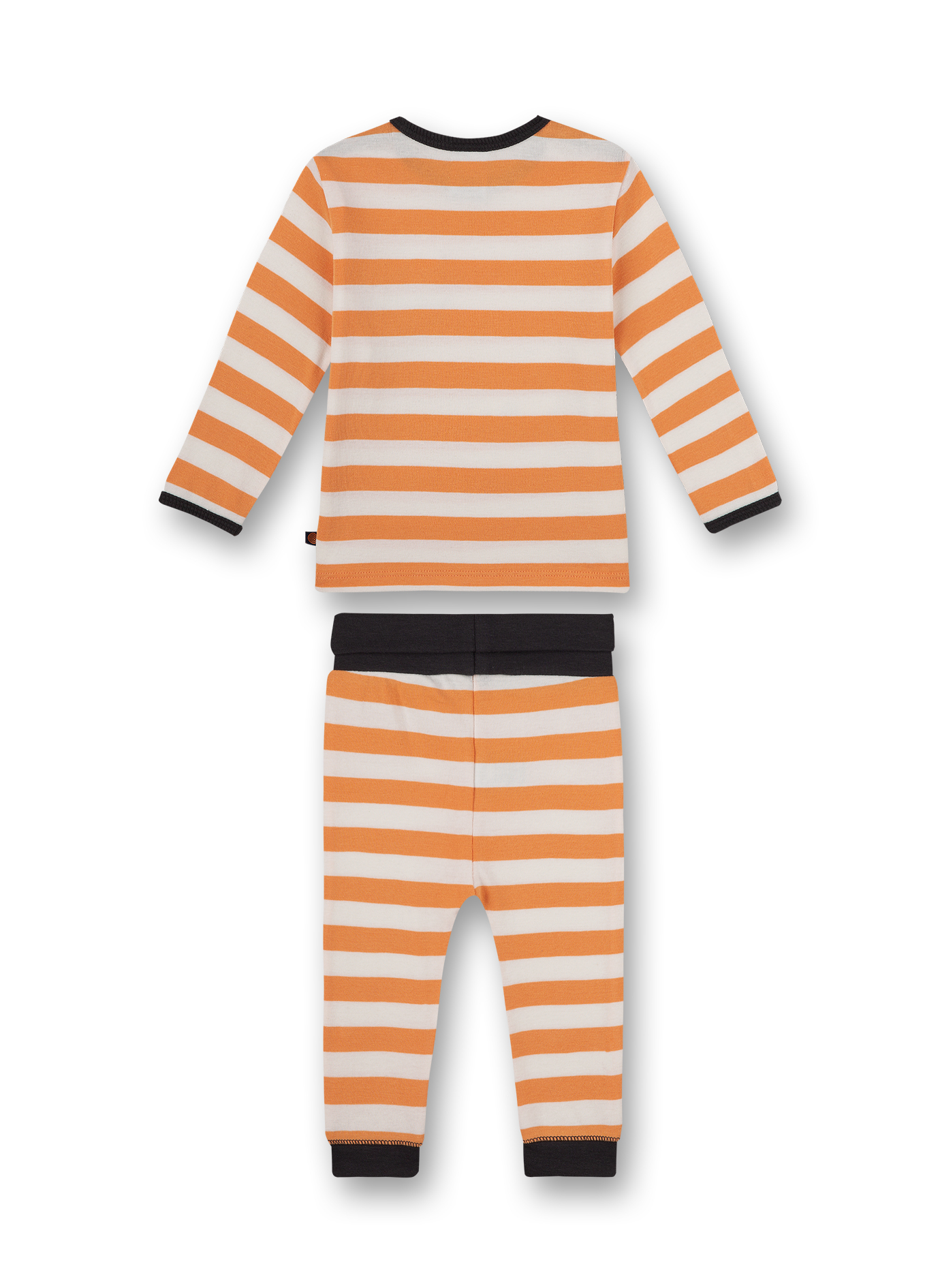 Jungen-Schlanfanzug Beige Gelb-geringelt Monsterle