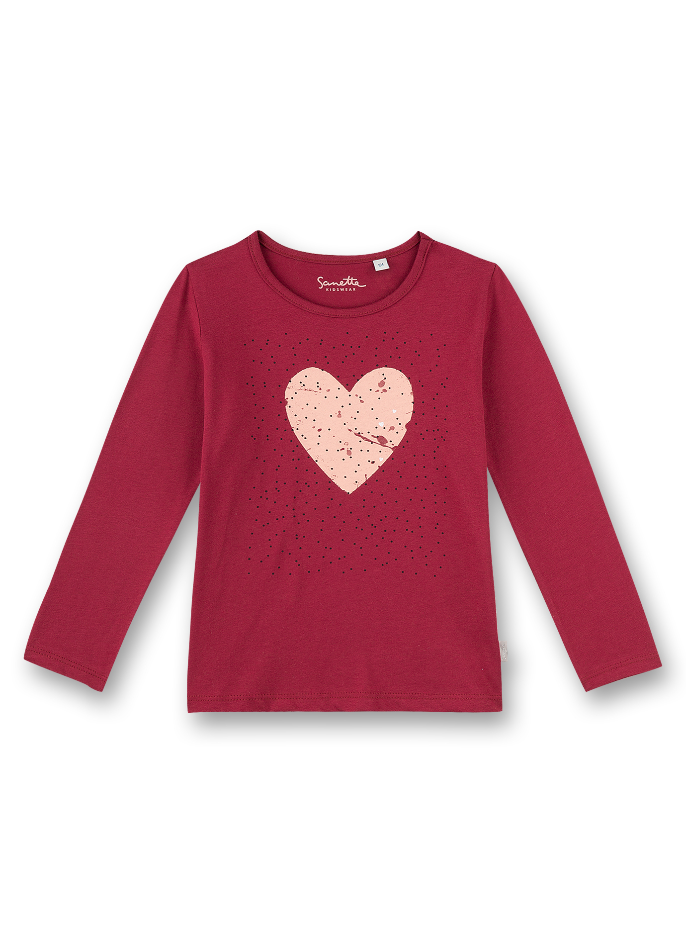 Mädchen-Shirt langarm Rot With all my Heart