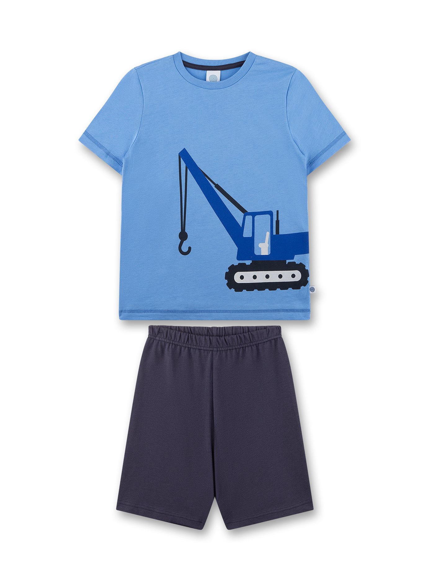 Jungen-Schlafanzug kurz blau Bagger