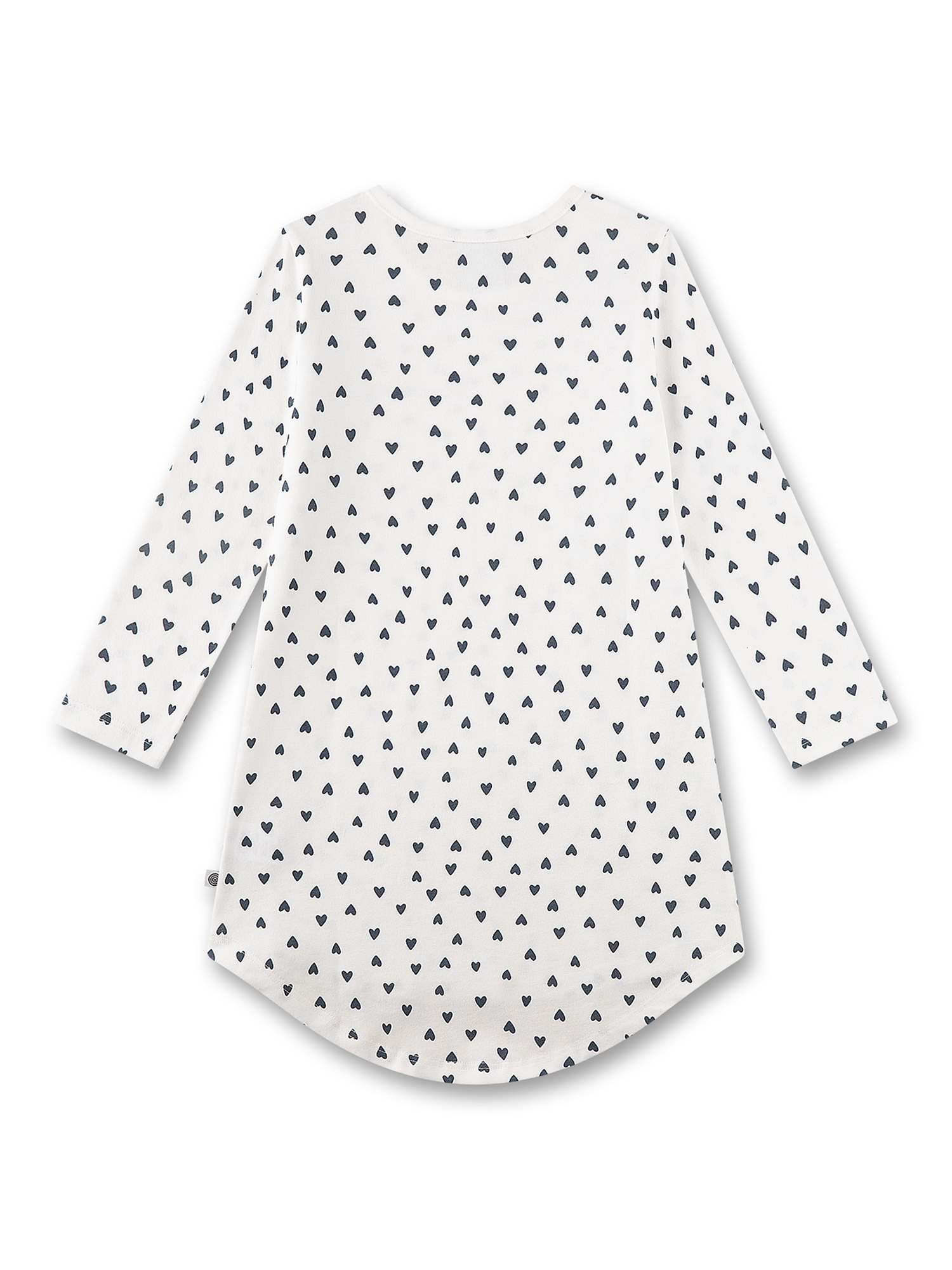Hemd, Langarm, Hemdkleid, Herz Muster, weiss