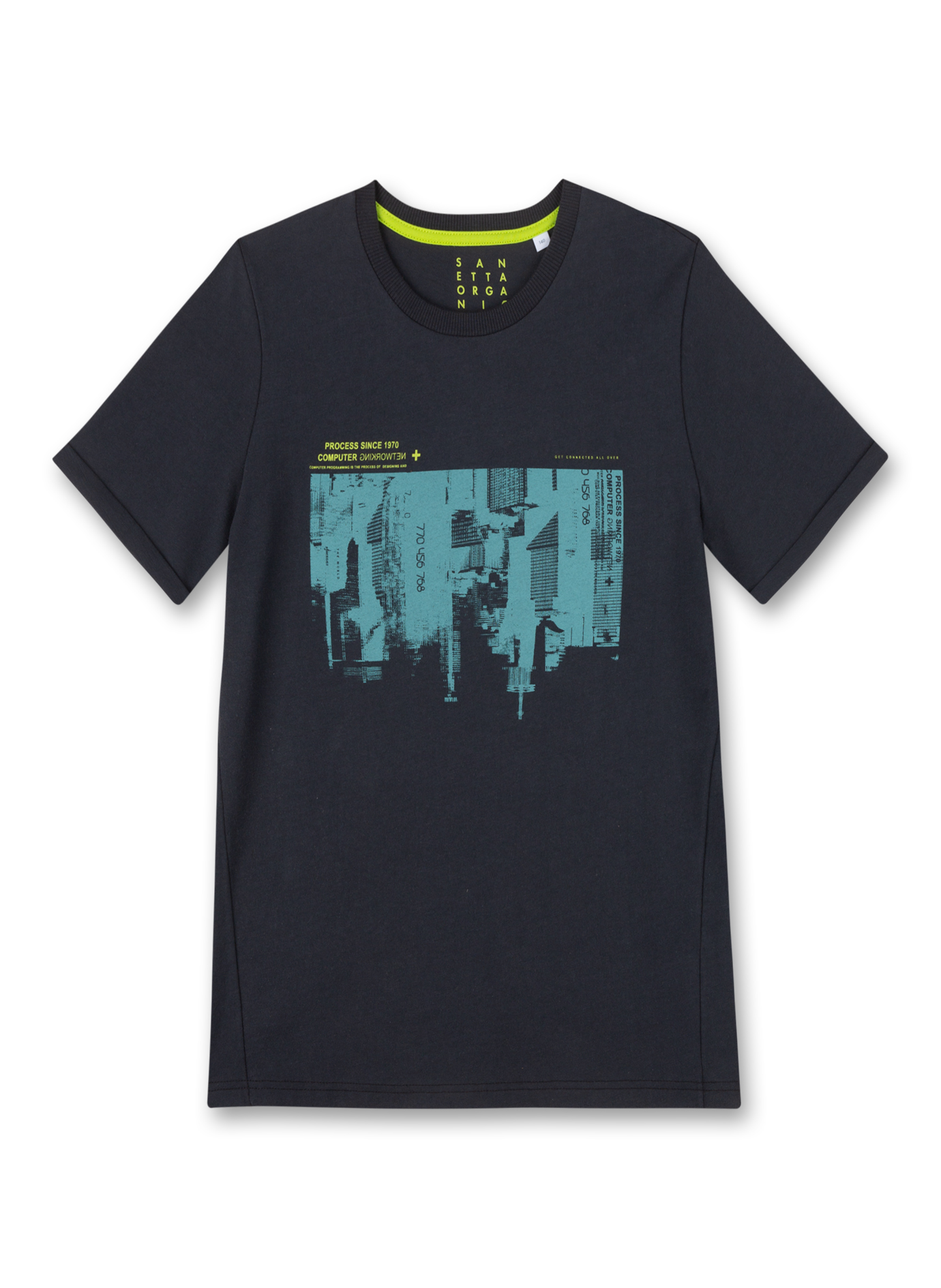 T-Shirt, Kurzarm, Graphic, Navy, Kunst-Print