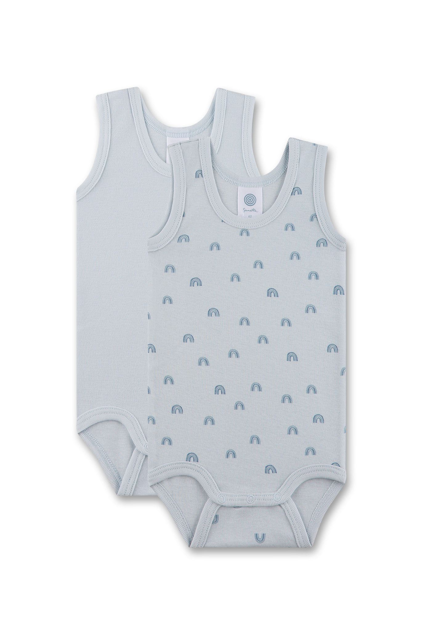 Baby-Body ärmellos (Doppelpack) blau
