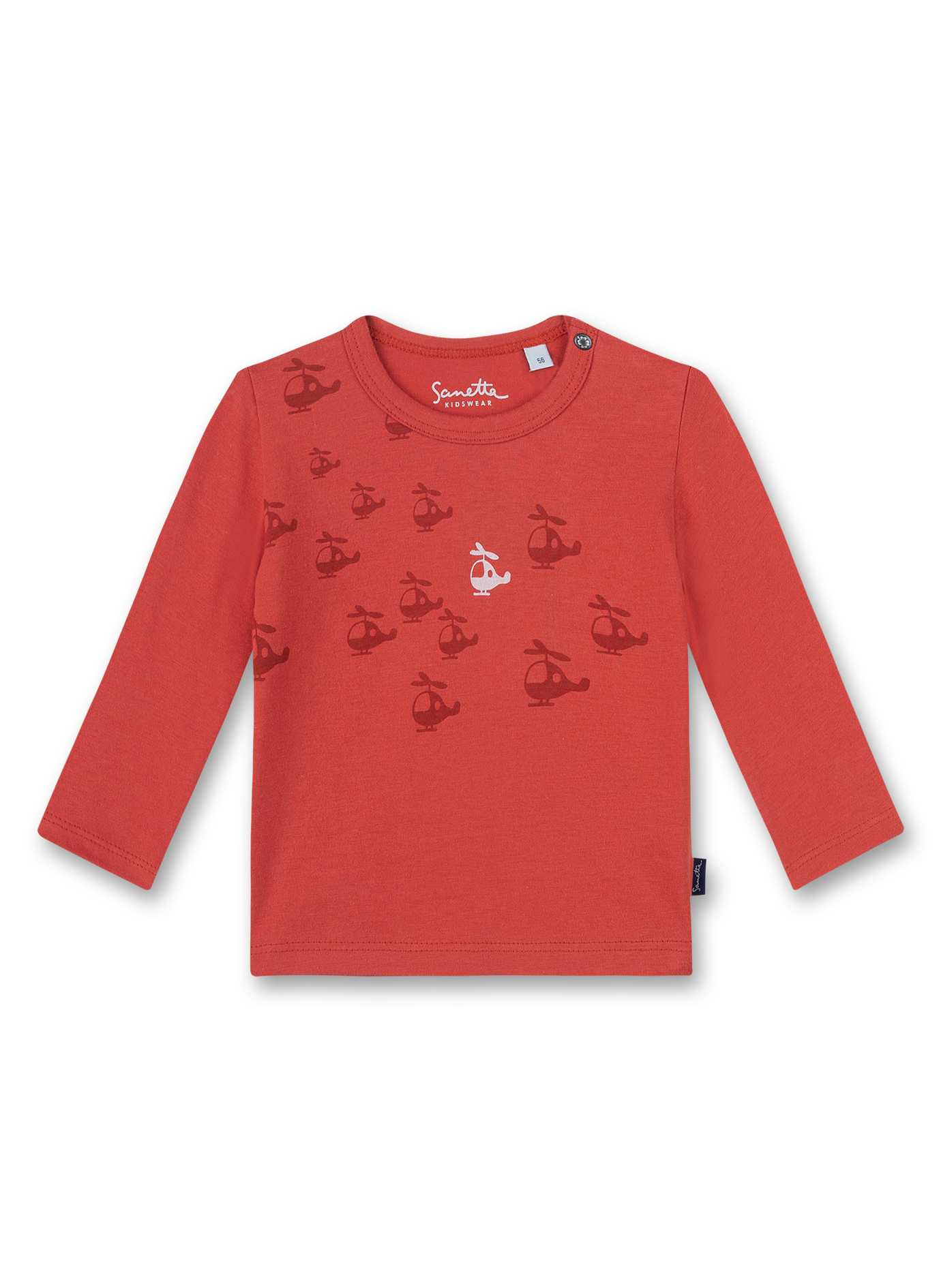 Jungen-Shirt langarm Orange Let's fly
