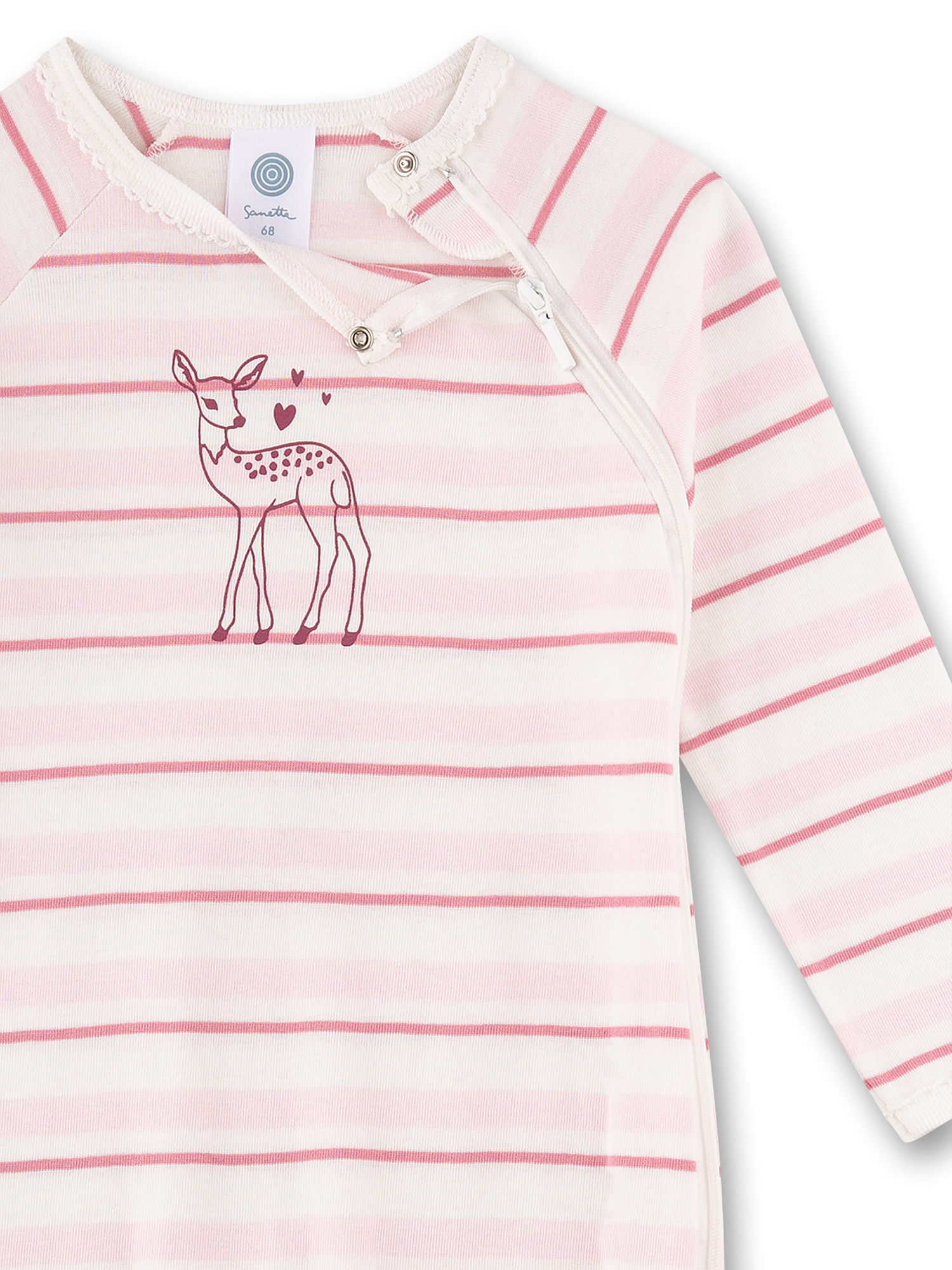 Pferd-Print, Streifen, Langarm, Babyshirt, Rippstrick
