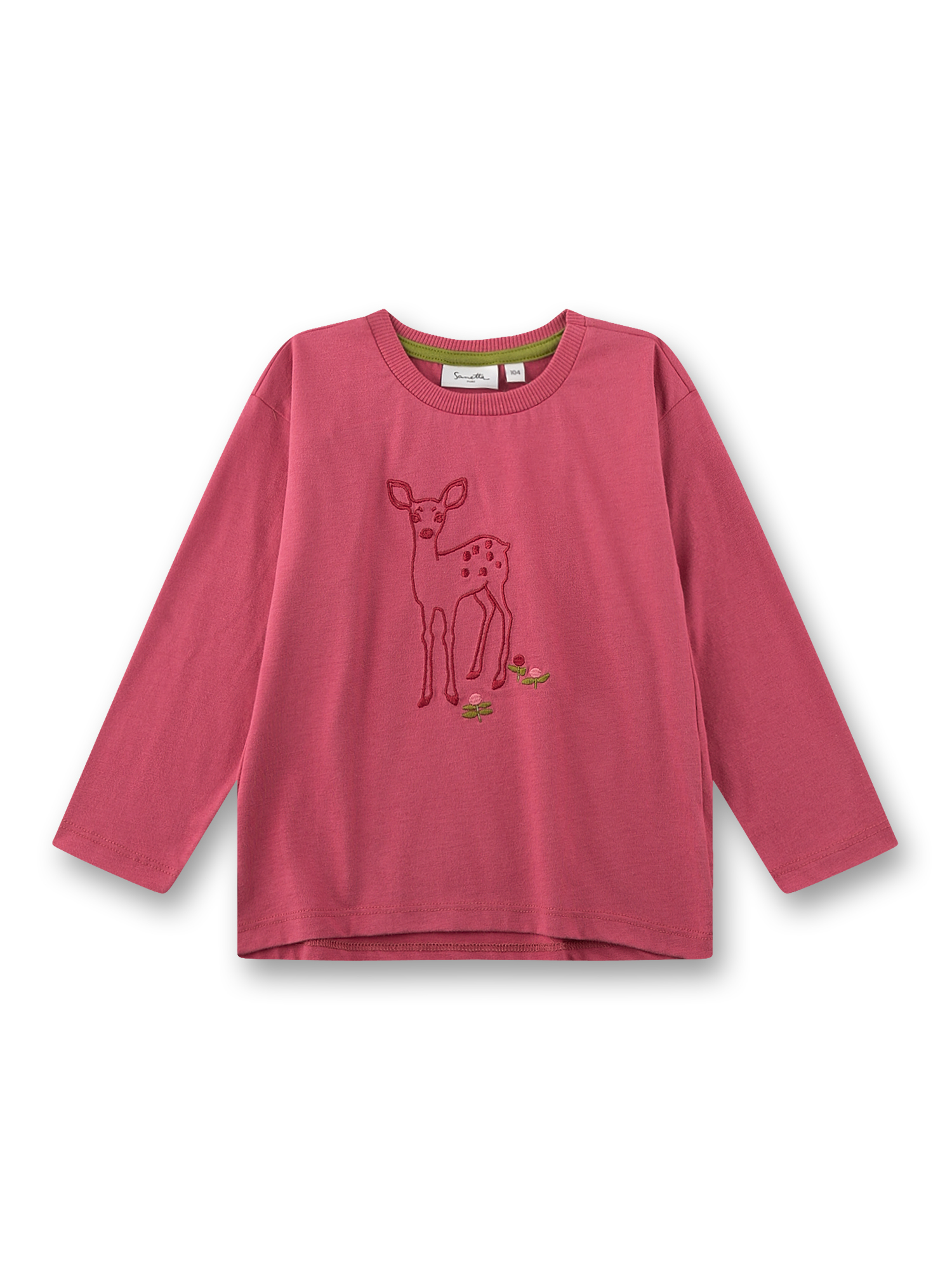 Mädchen-Langarmshirt pink Reh