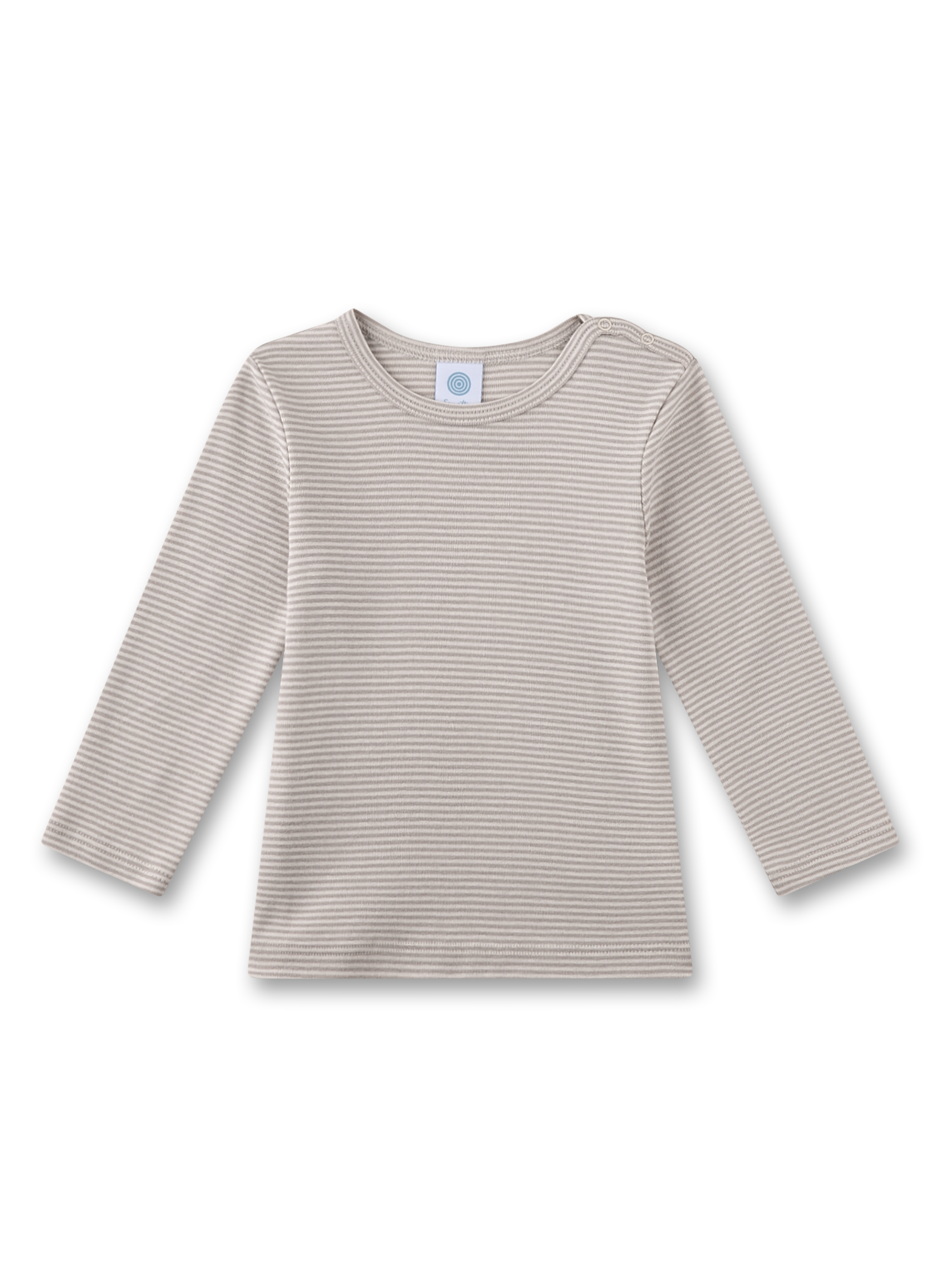 Baby-Langarmshirt beige Ringel