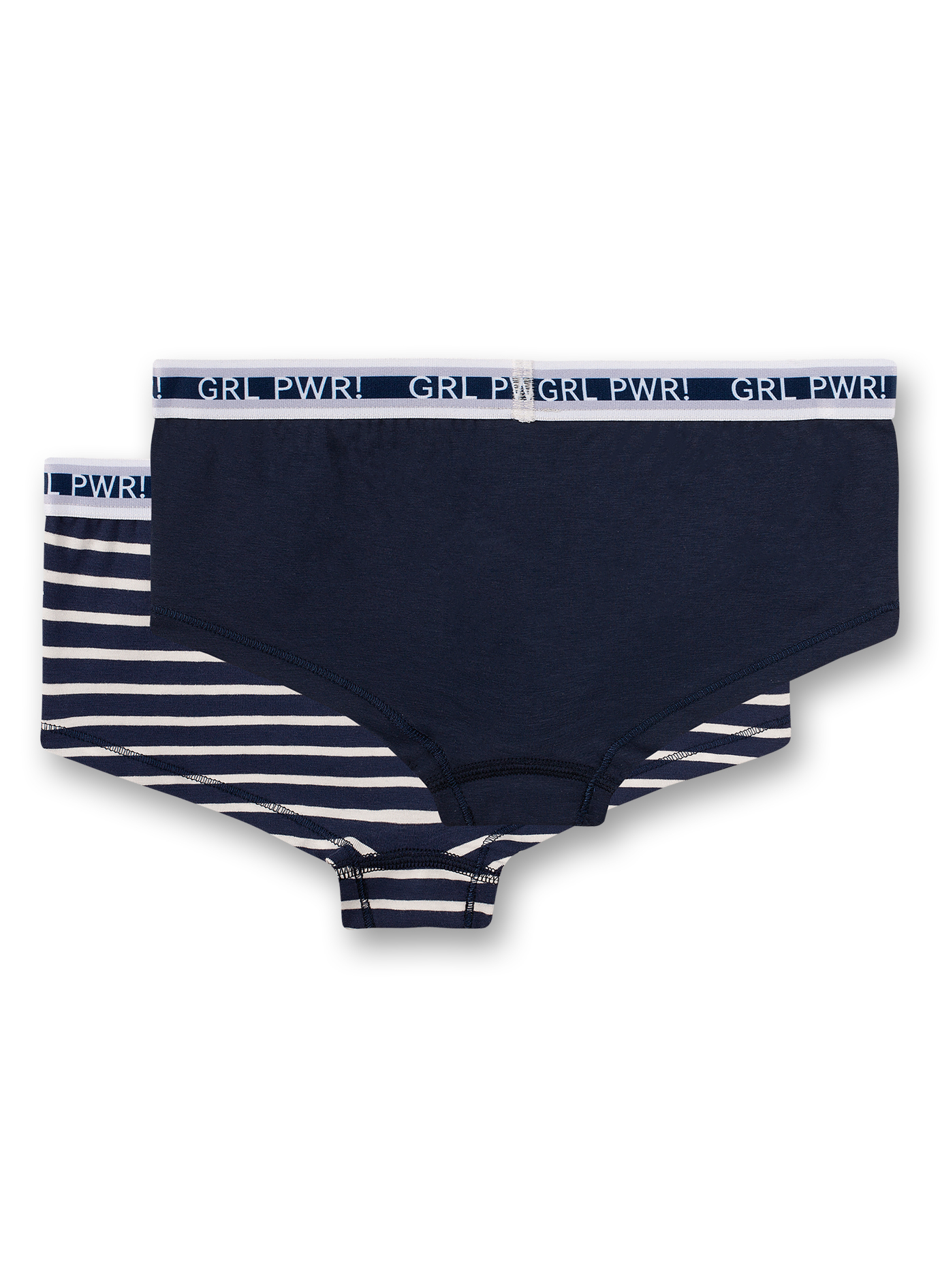 Mädchen-Cutbrief (Doppelpack) Blau-geringelt und Dunkelblau Athleisure