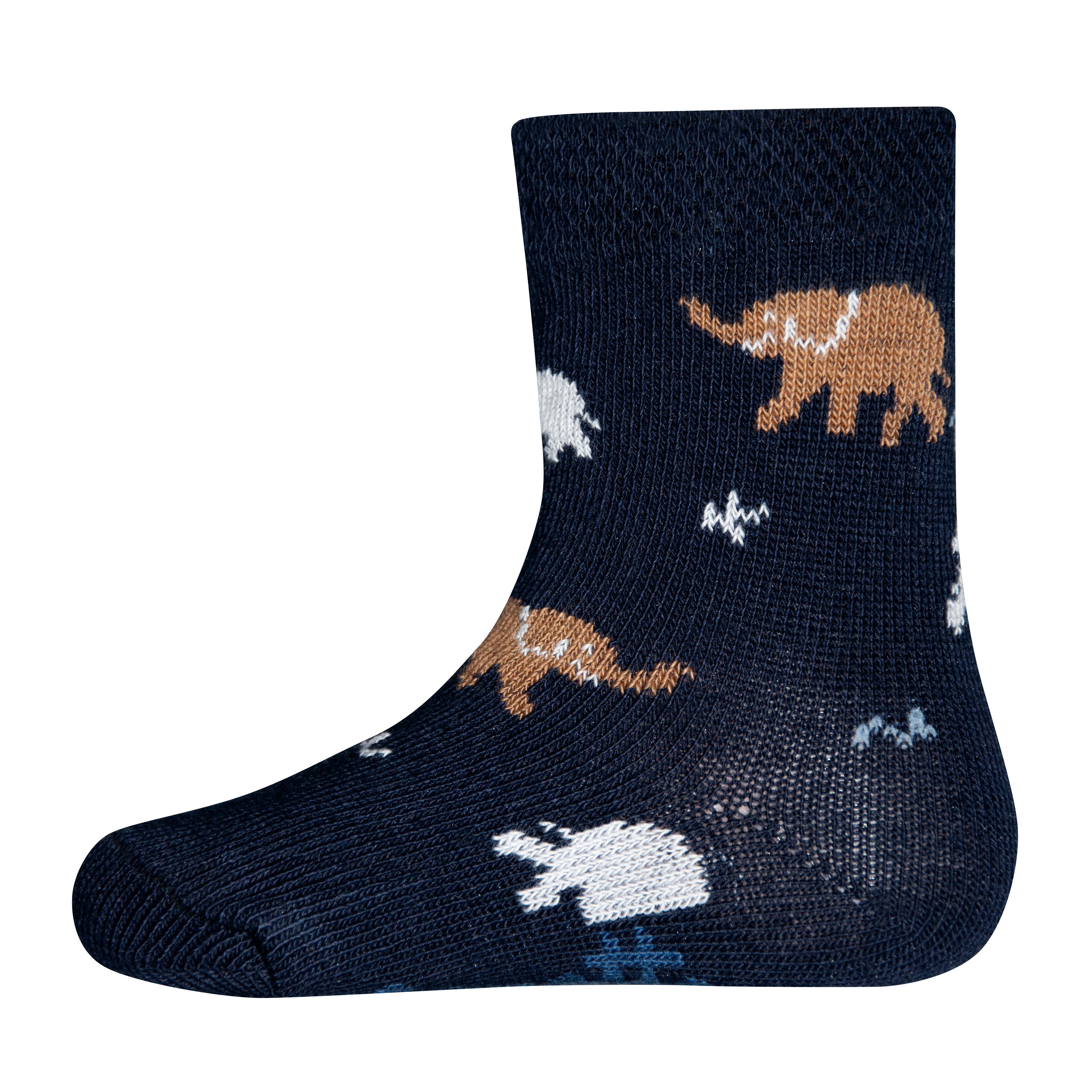 Jungen-Socken (Doppelpack) Dunkelblau und Ringel