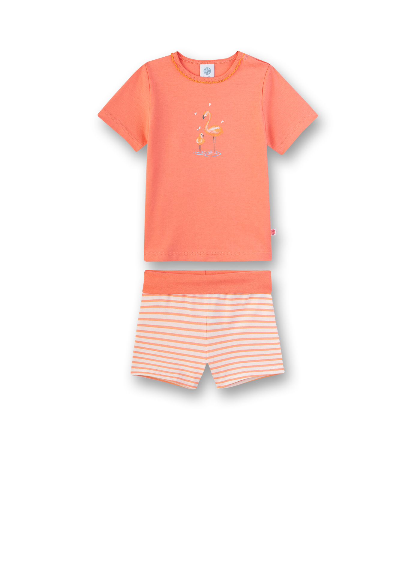 Mädchen-Schlafanzug Orange Flamingo Breeze