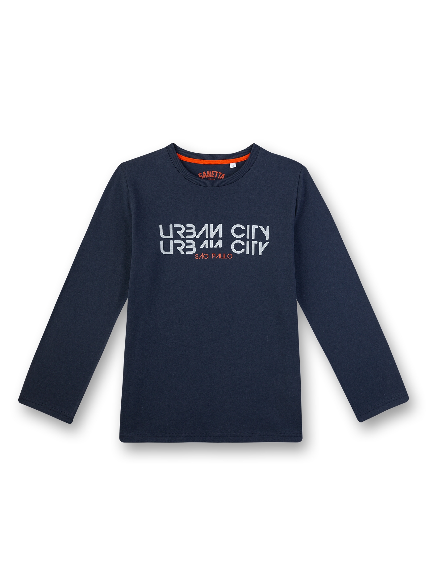 Jungen-Shirt langarm Dunkelblau Athleisure