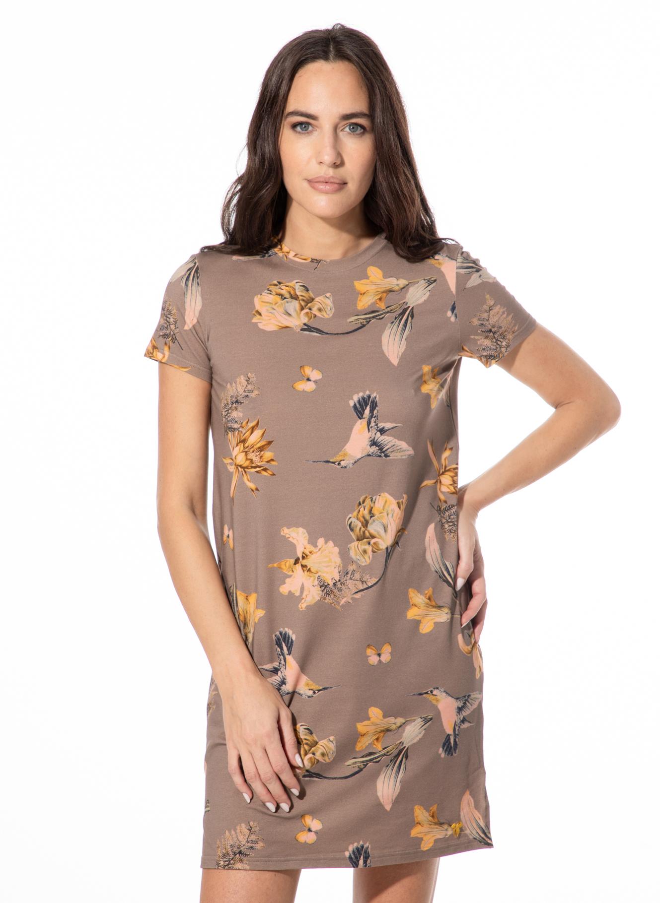 Damen-Nachthemd braun Kolibri
