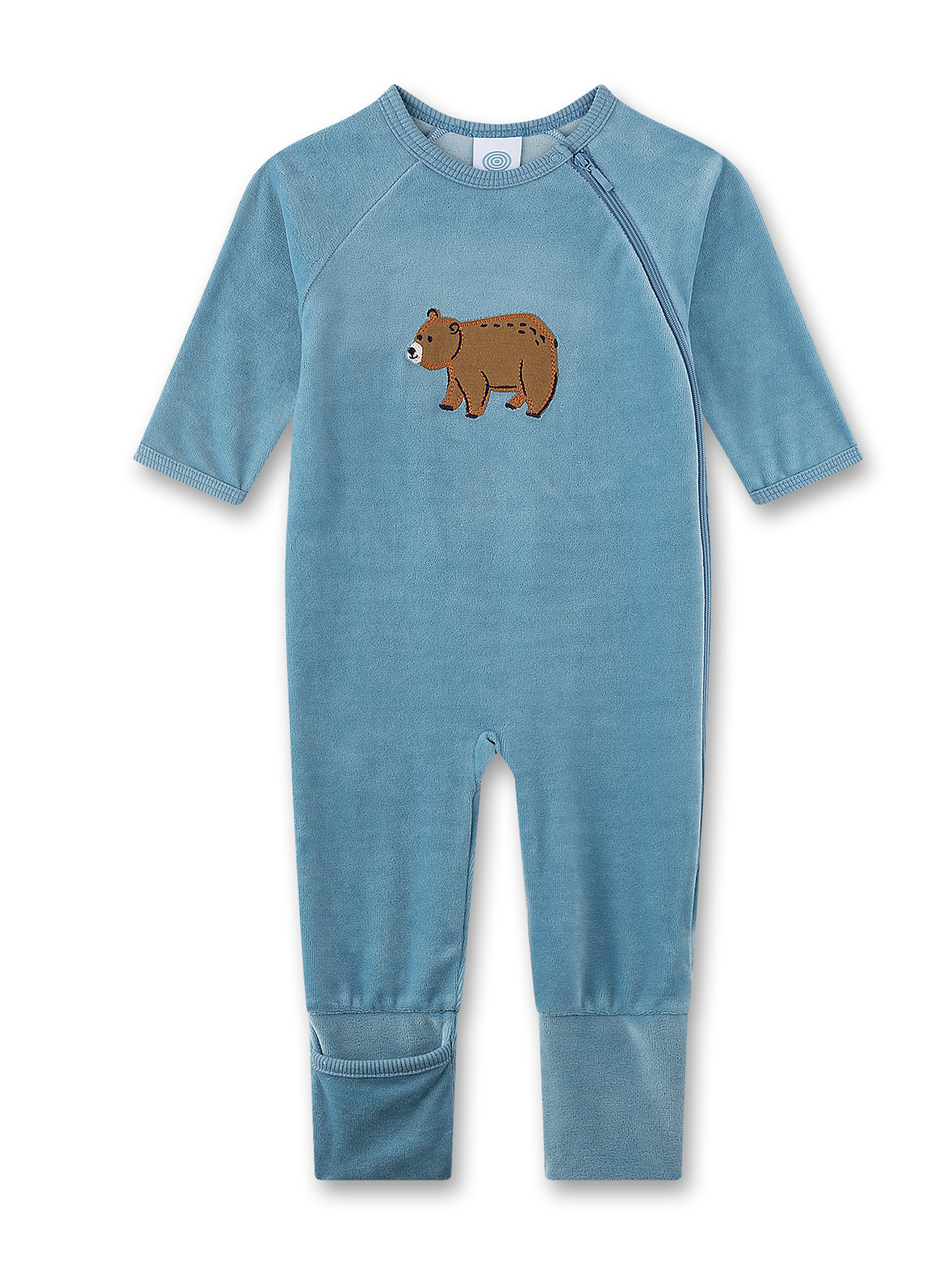 Allgemeine Kleidungsstück, Baby-Body, Lange Ärmel, Reißverschluss, Aufnäh Bear
