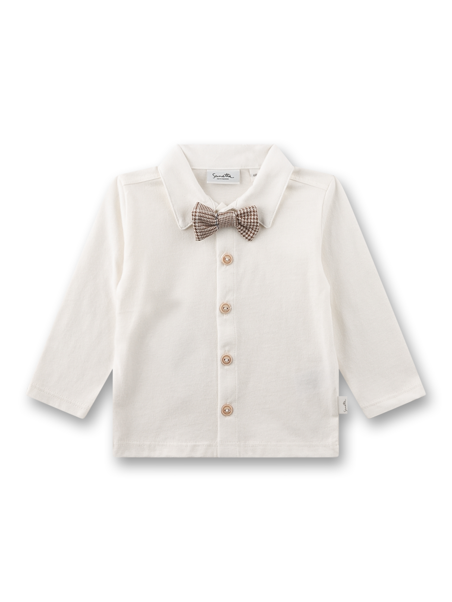 Jungen-Hemd beige mit Schleife