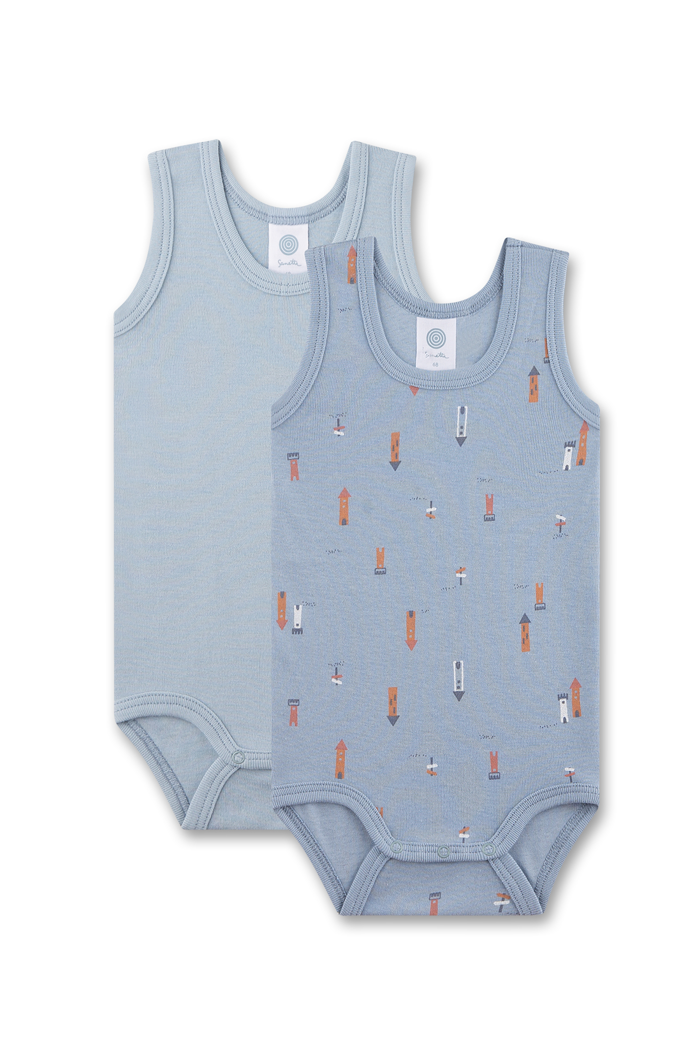 Body ärmellos (Doppelpack) blau
