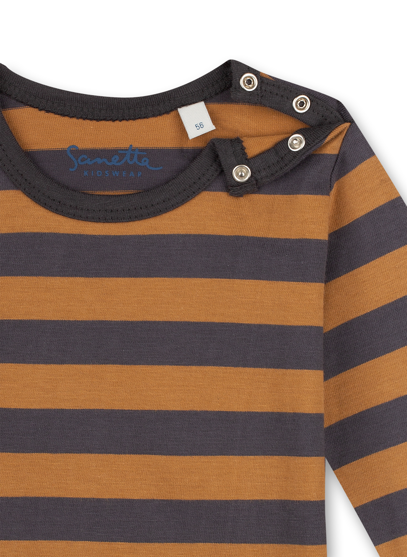 Jungen-Shirt langarm Anthrazit Ringel Happy Bear